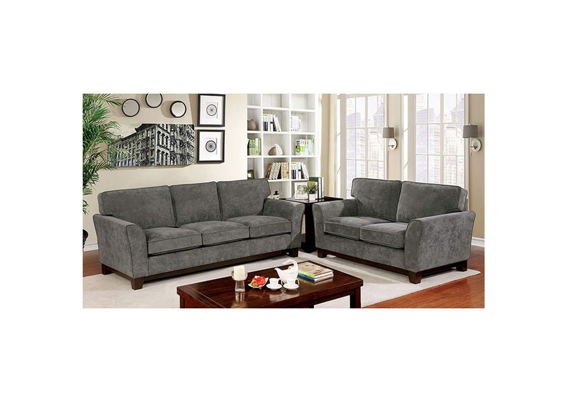 Caldicot Gray Sofa,Furniture of America