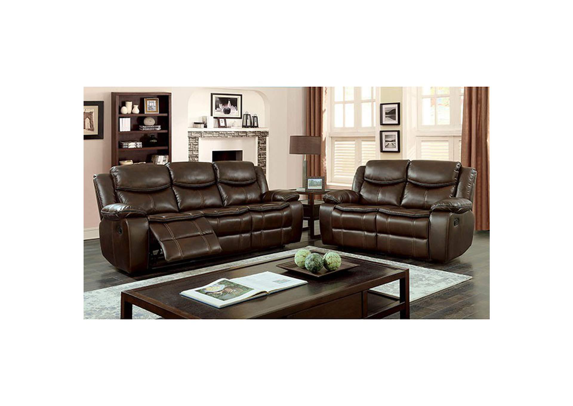 Pollux Brown Sofa,Furniture of America