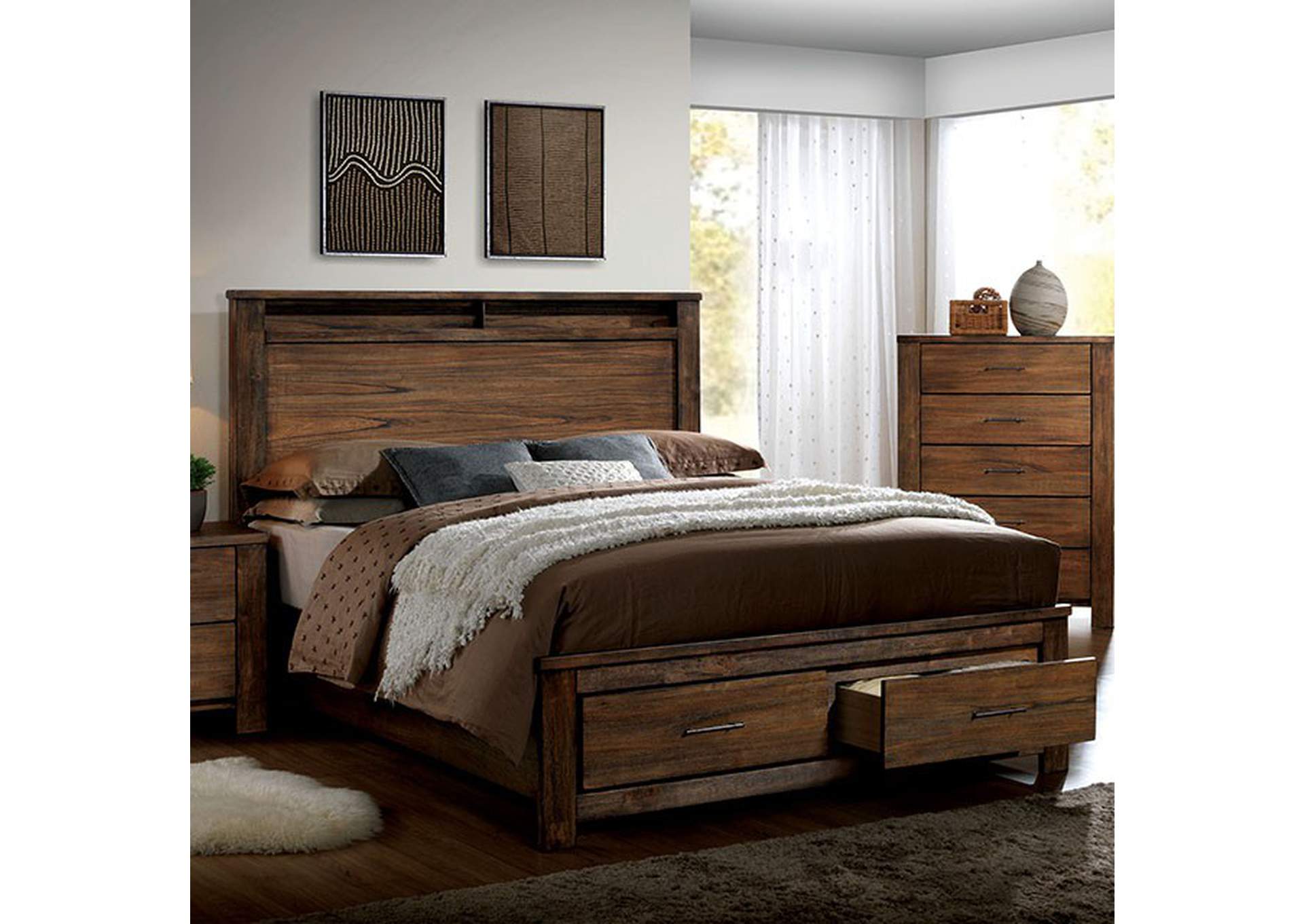 Elkton Oak Queen Bed,Furniture of America