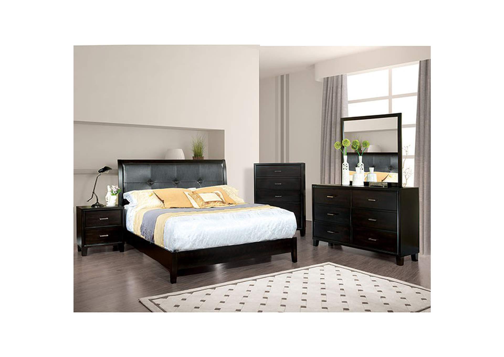 Enrico Brown Cherry Queen Bed,Furniture of America