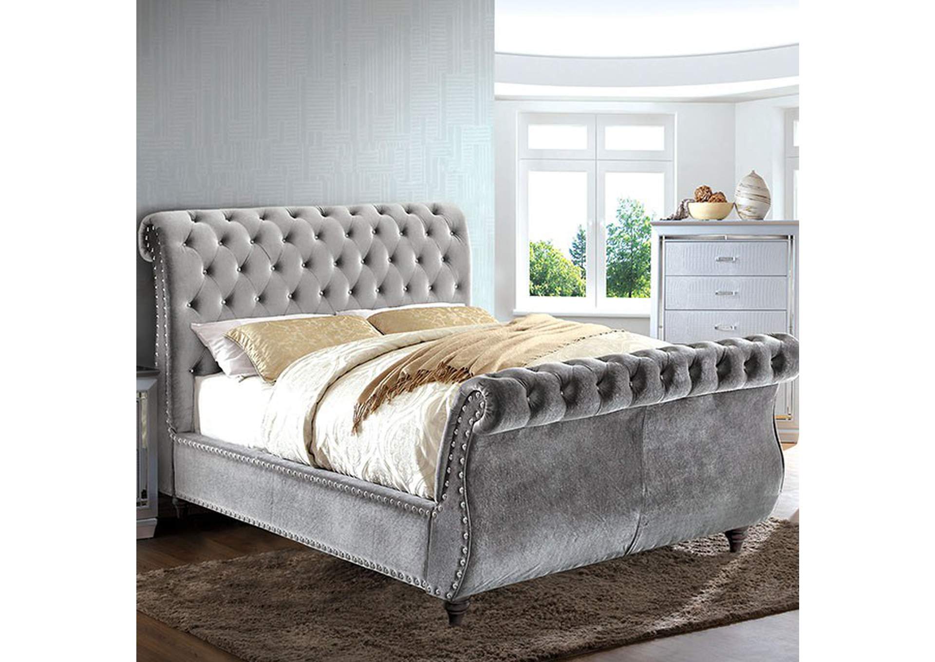 Noella Cal.King Bed, Gray,Furniture of America