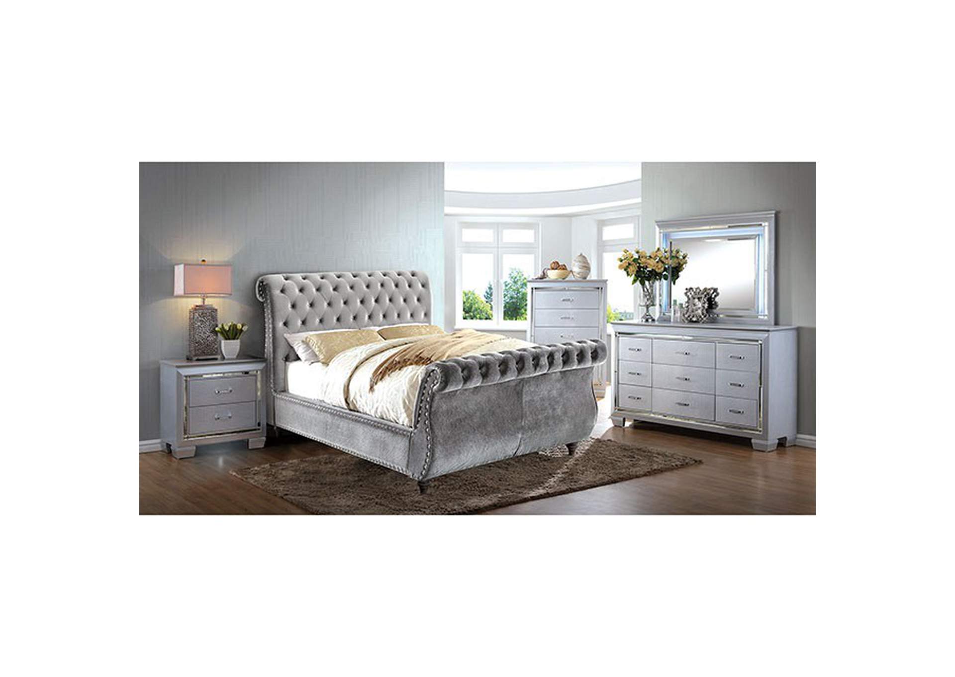 Noella Gray Eastern King Bed,Furniture of America