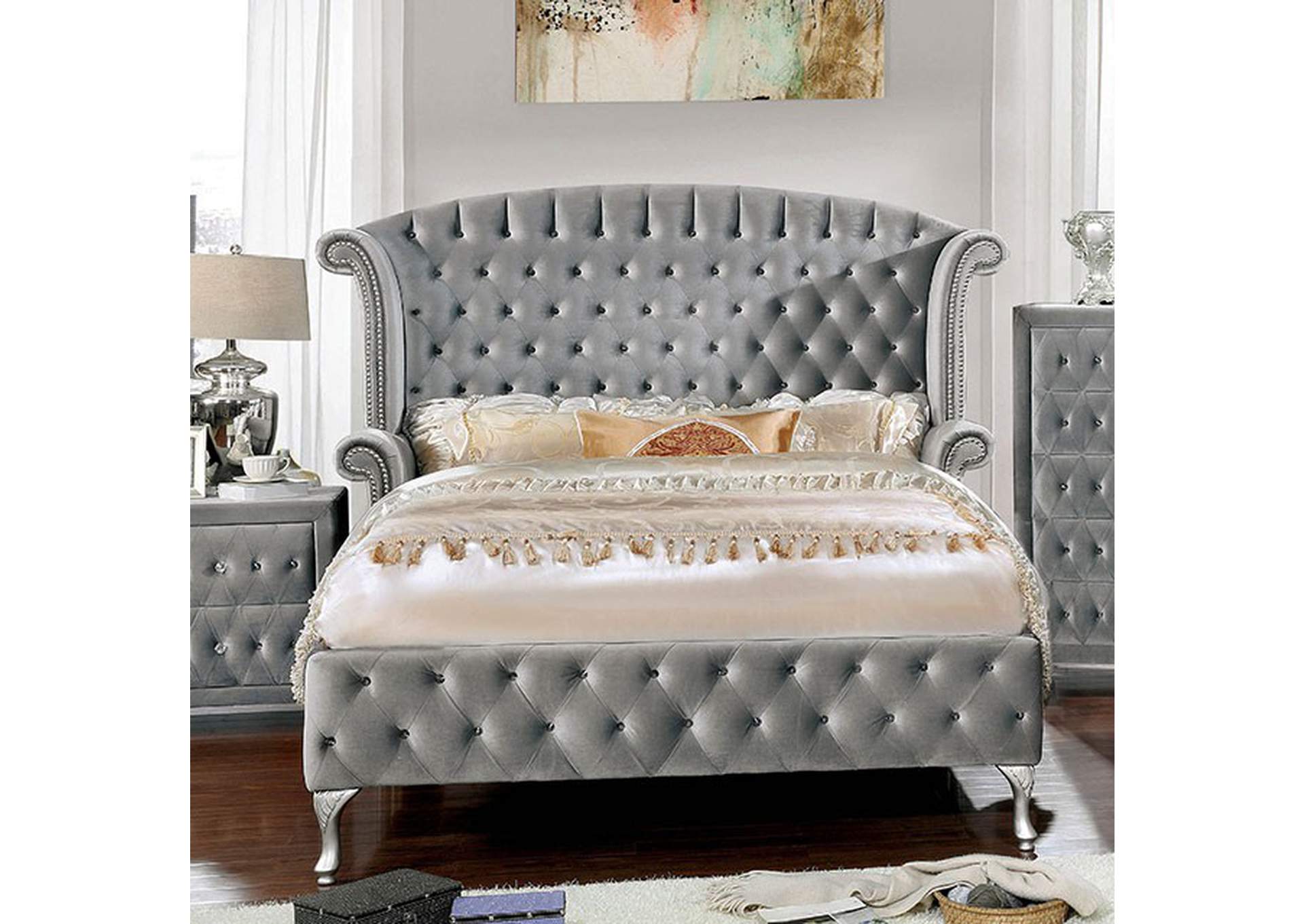 Alzir Gray Queen Bed,Furniture of America