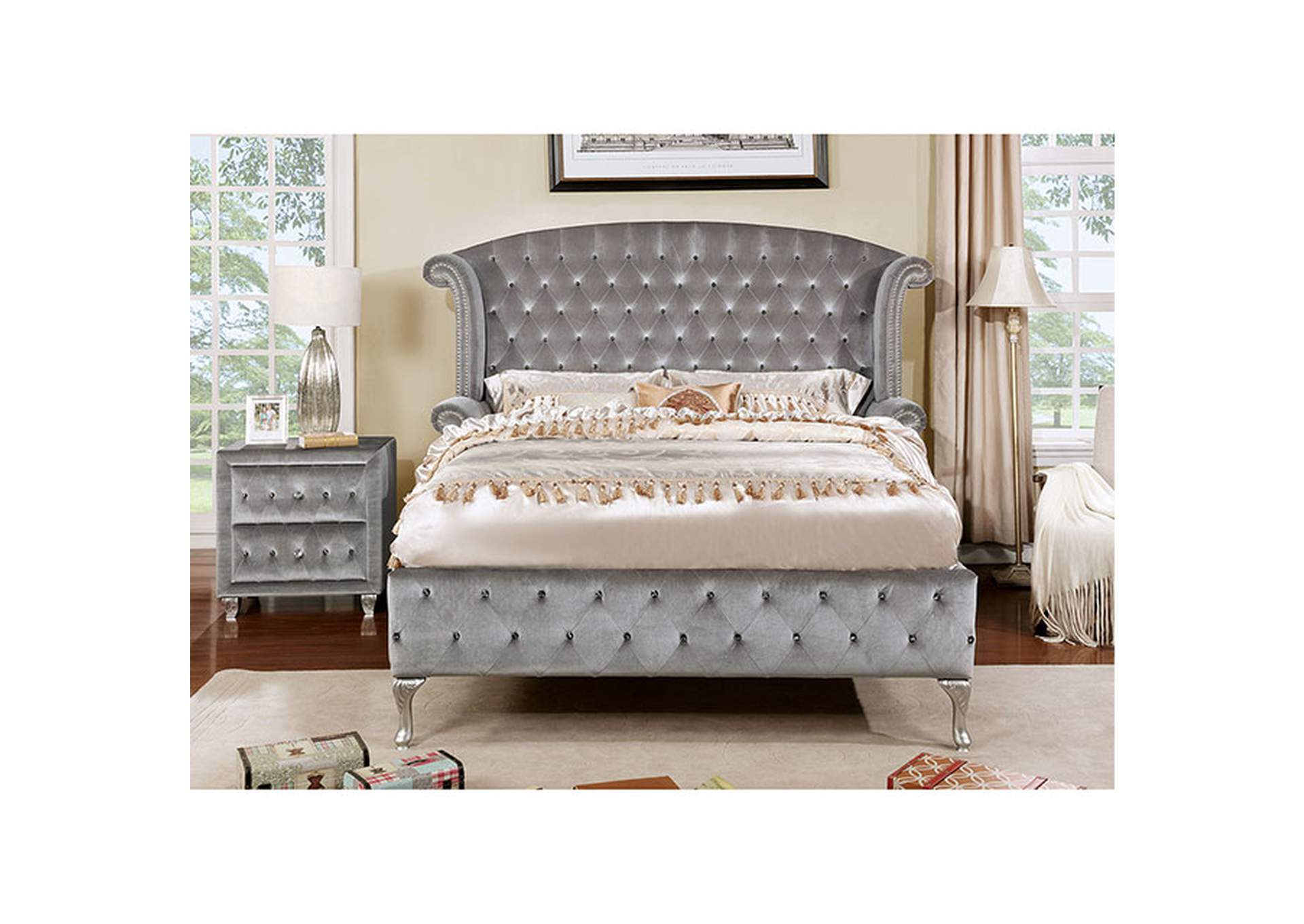 Alzir Gray Queen Bed,Furniture of America