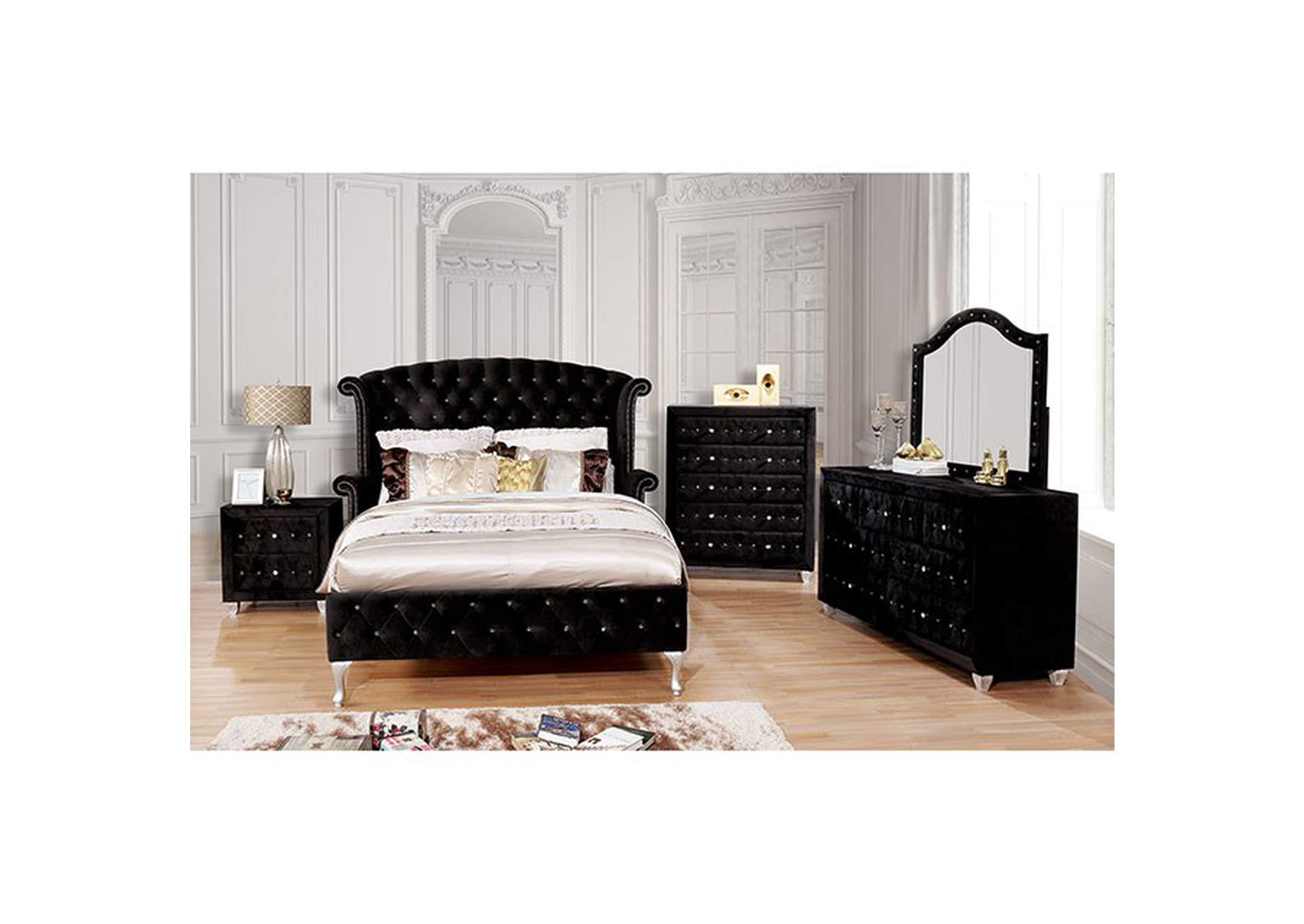 Alzire Black California King Bed,Furniture of America
