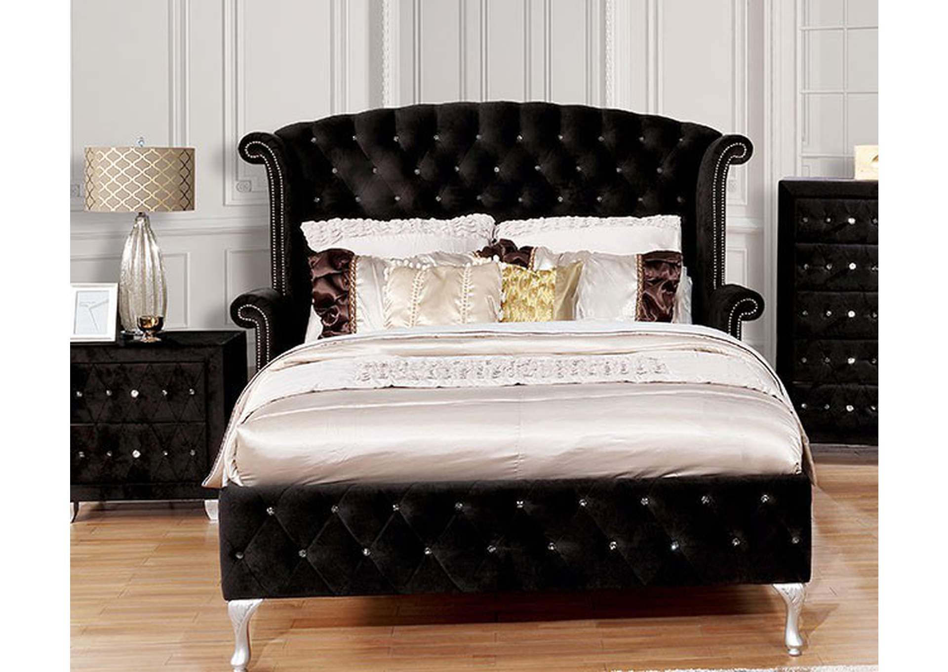 Alzire Black Queen Bed,Furniture of America