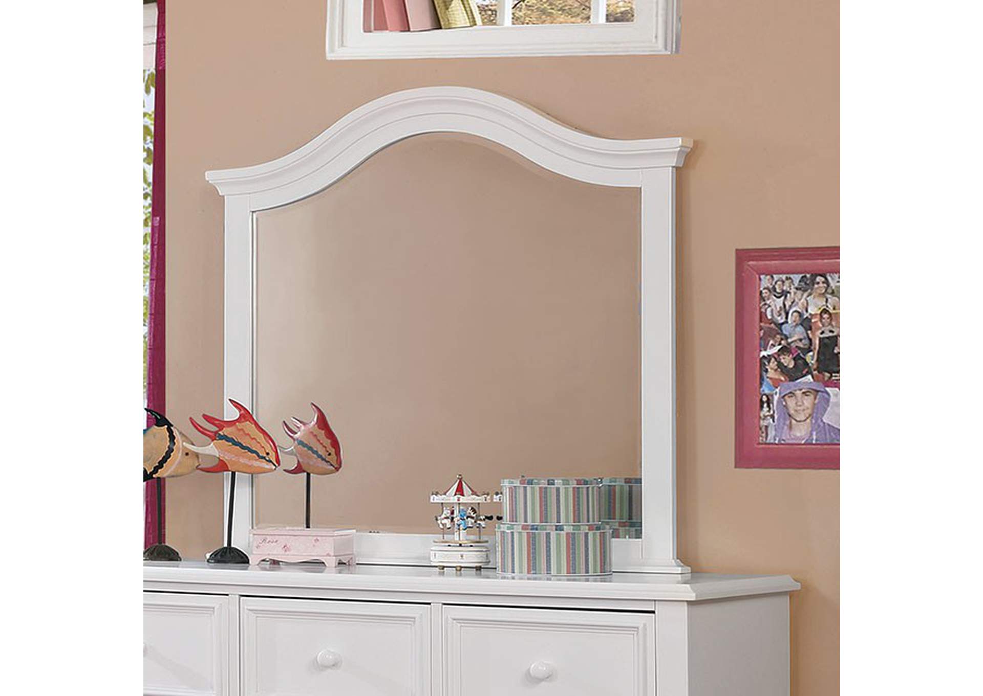 Olivia White Mirror,Furniture of America