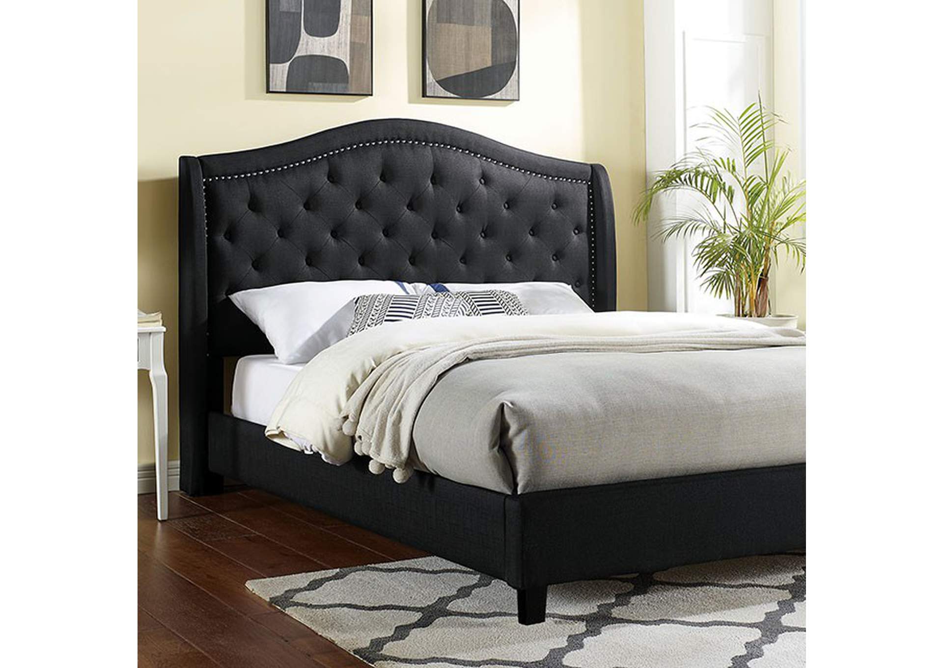 Carly Black Queen Bed,Furniture of America