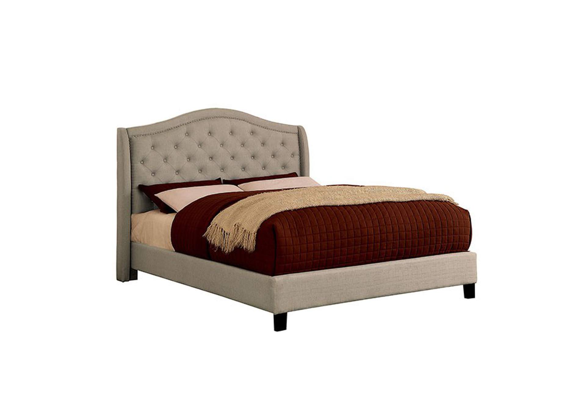 Carly Warm Gray Queen Bed,Furniture of America