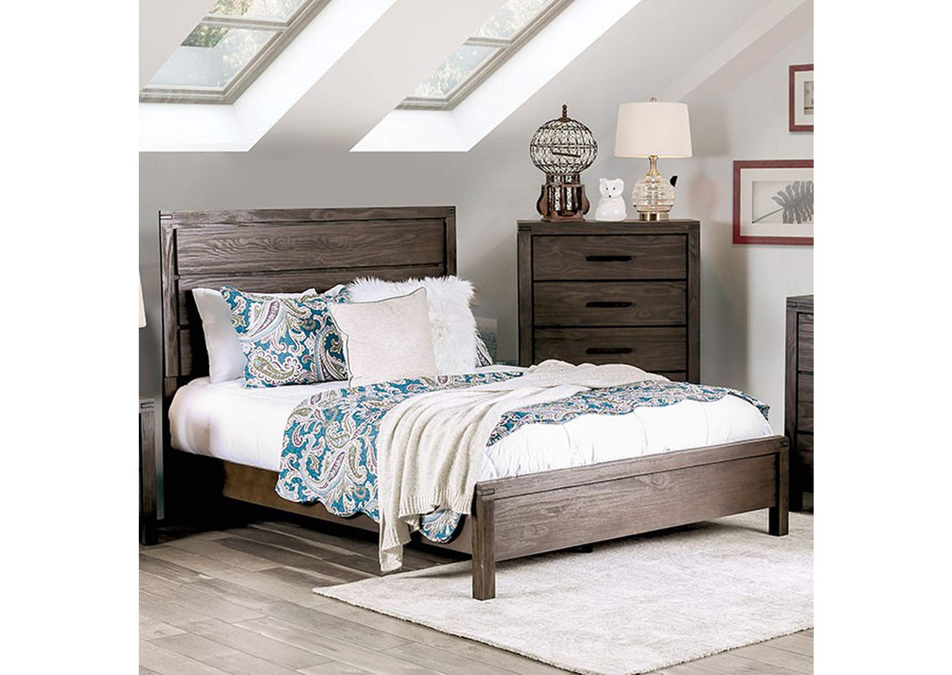 Rexburg Wire-Brushed Rustic Brown Queen Bed,Furniture of America