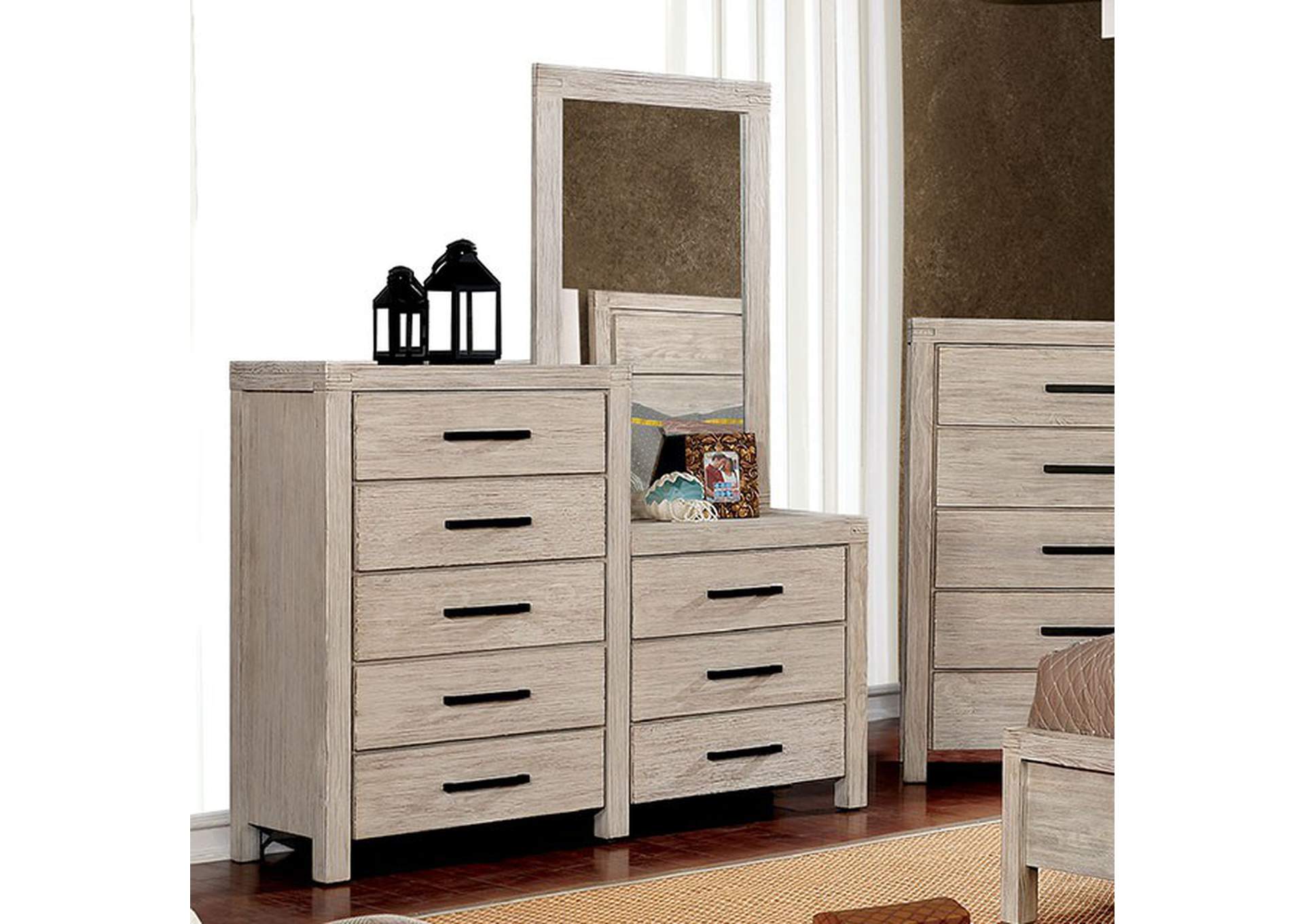 Strasburg 8-Drawer Dresser Mirror,Furniture of America