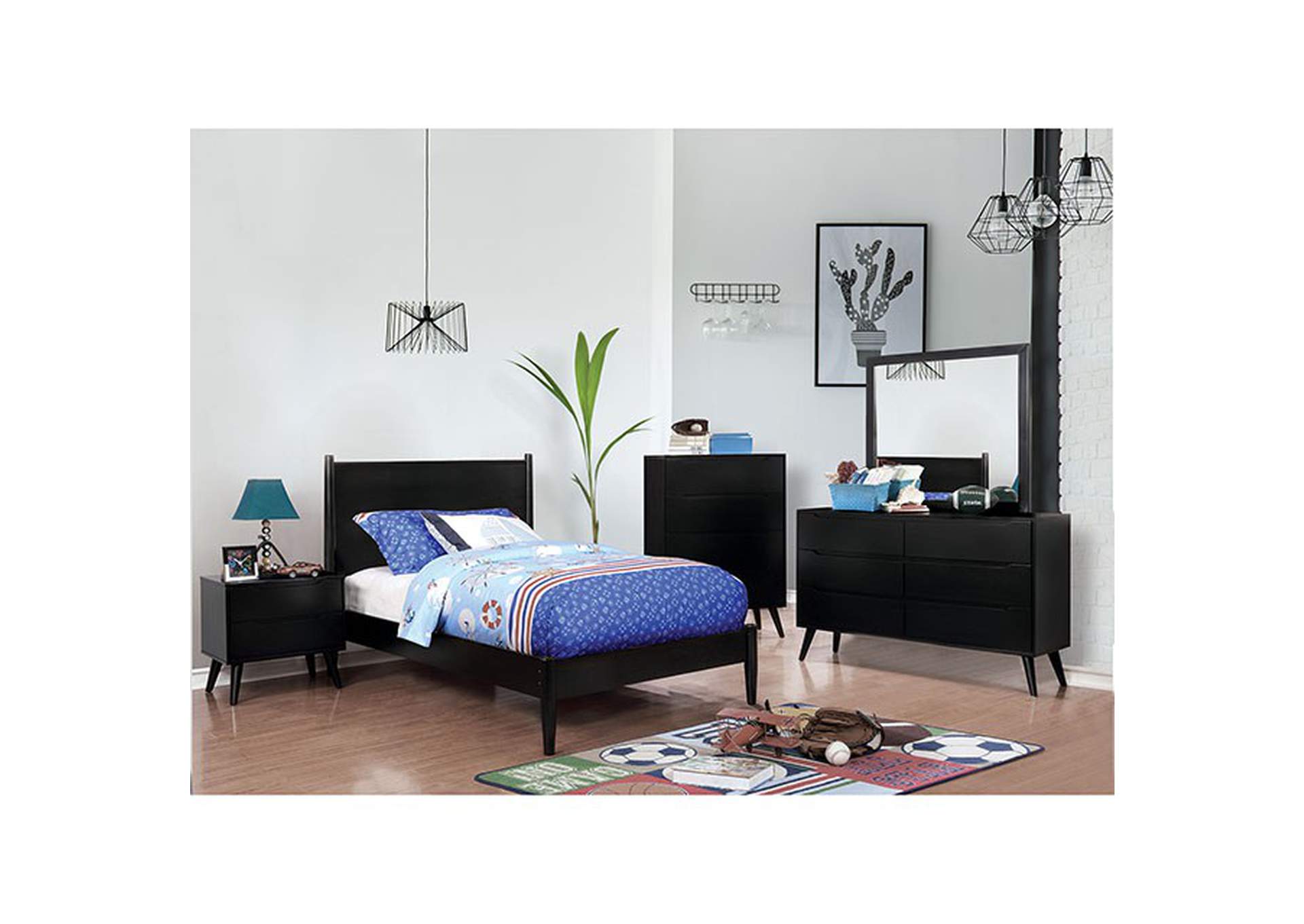 Lennart Black Queen Bed,Furniture of America
