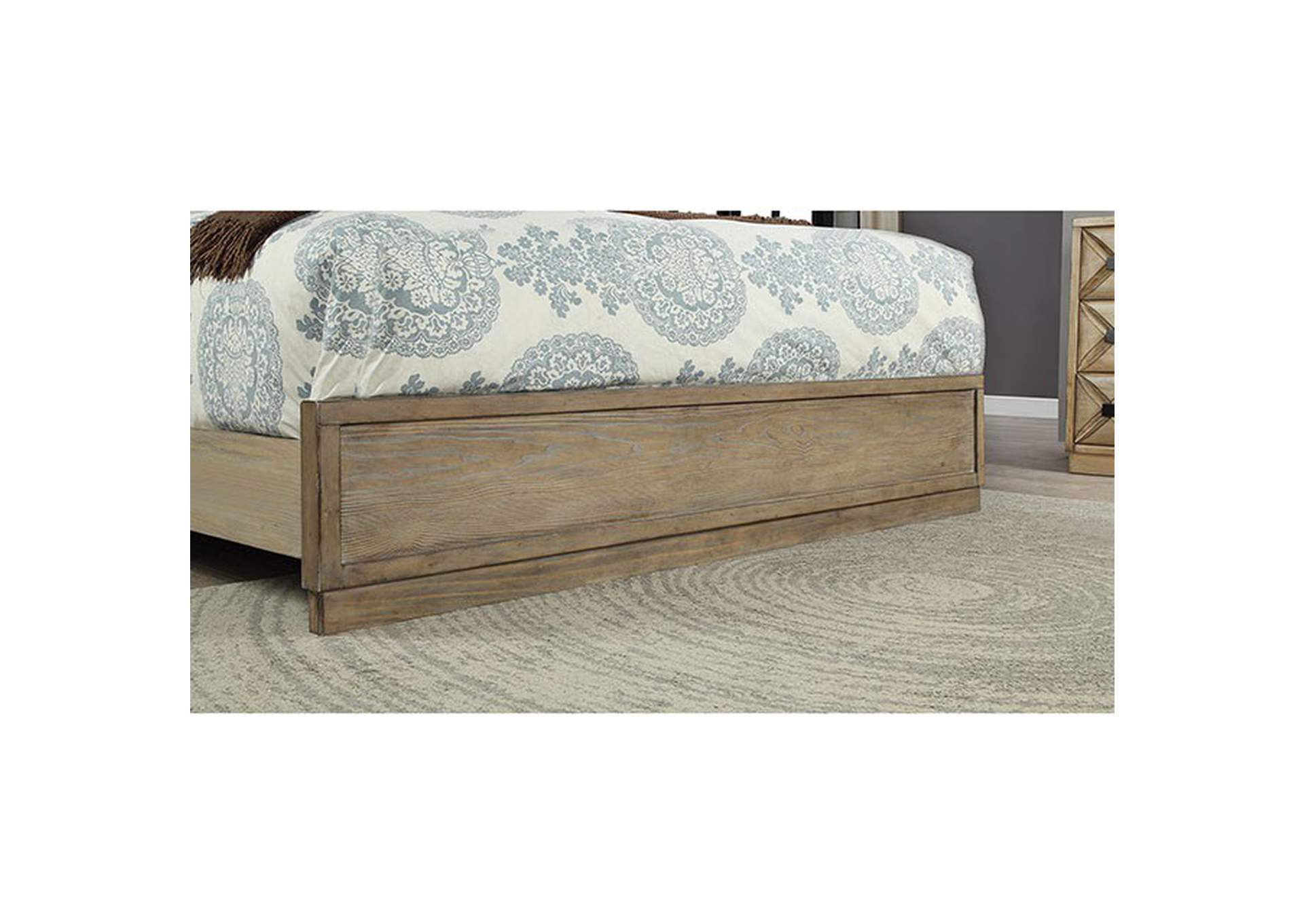Markos Weathered Light Oak Queen Bed,Furniture of America