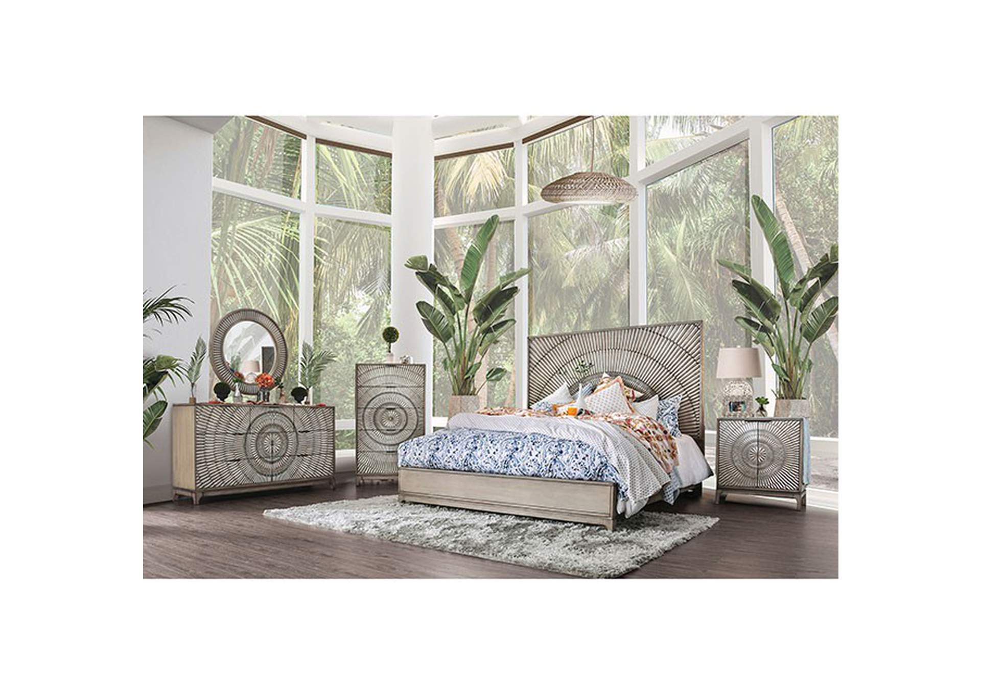 Kamalah Antique Gray California King Bed,Furniture of America