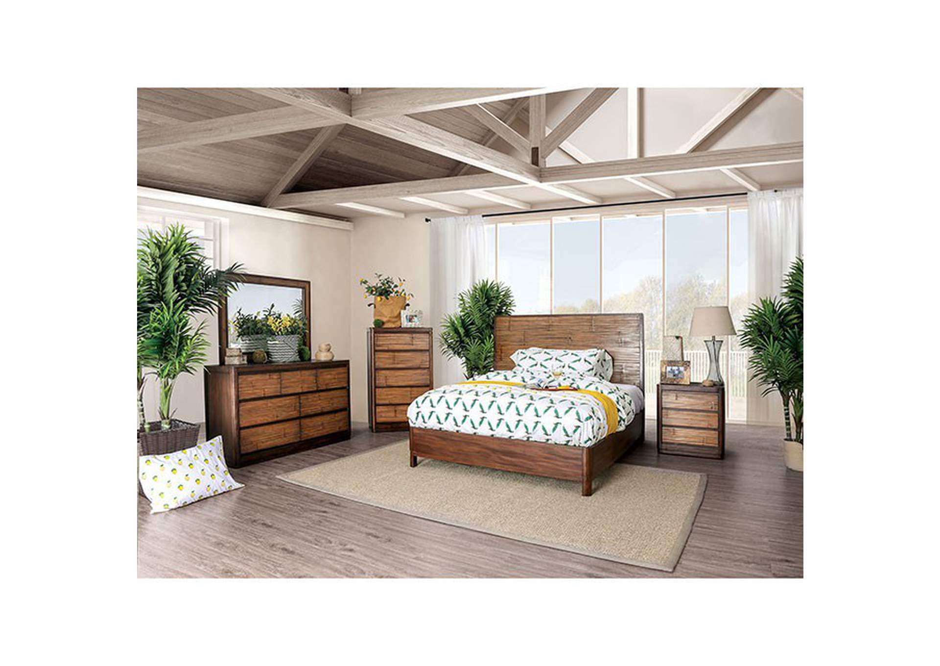 Covilha Antique Brown California King Bed,Furniture of America