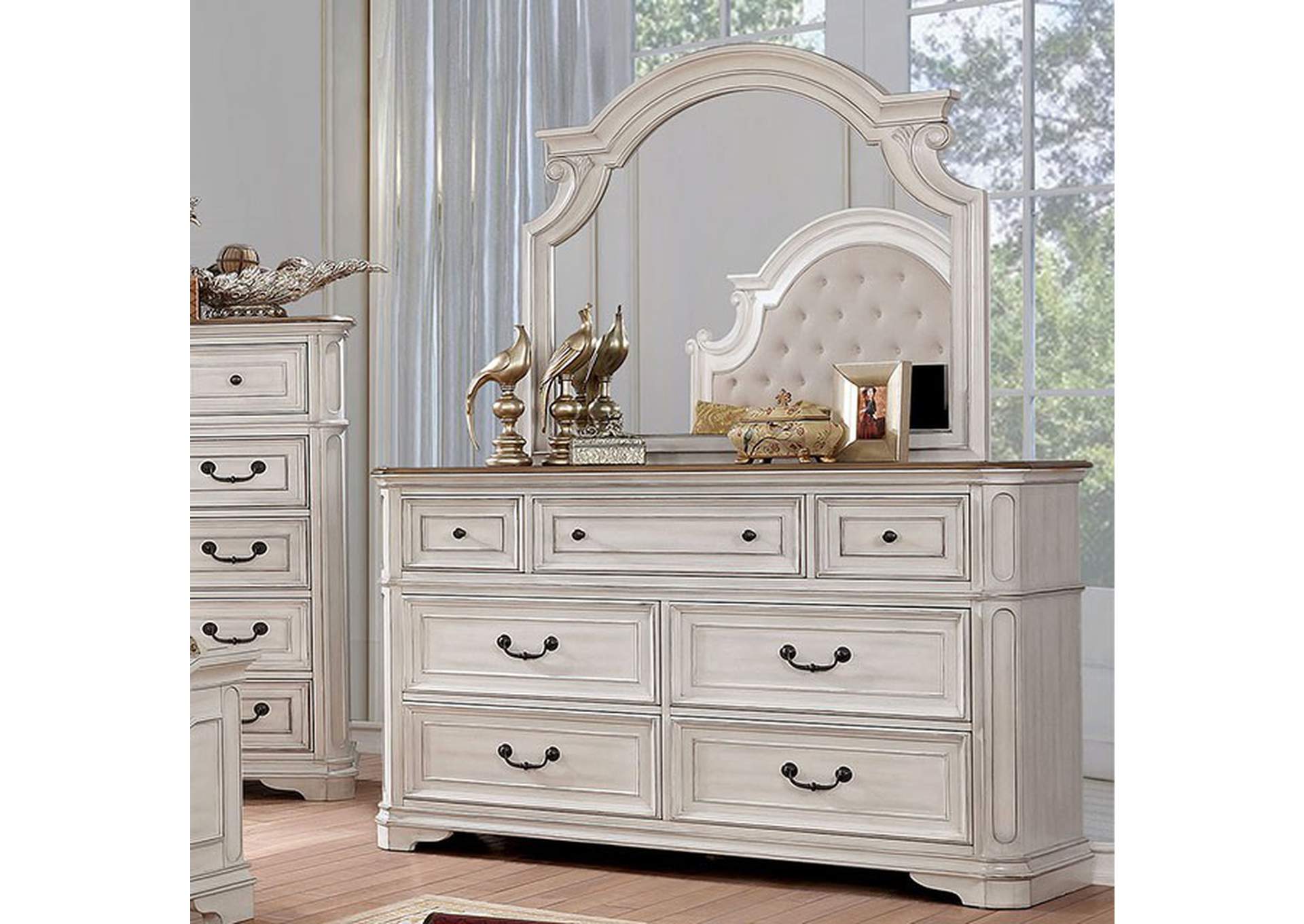 Pembroke Antique Whitewash Dresser,Furniture of America