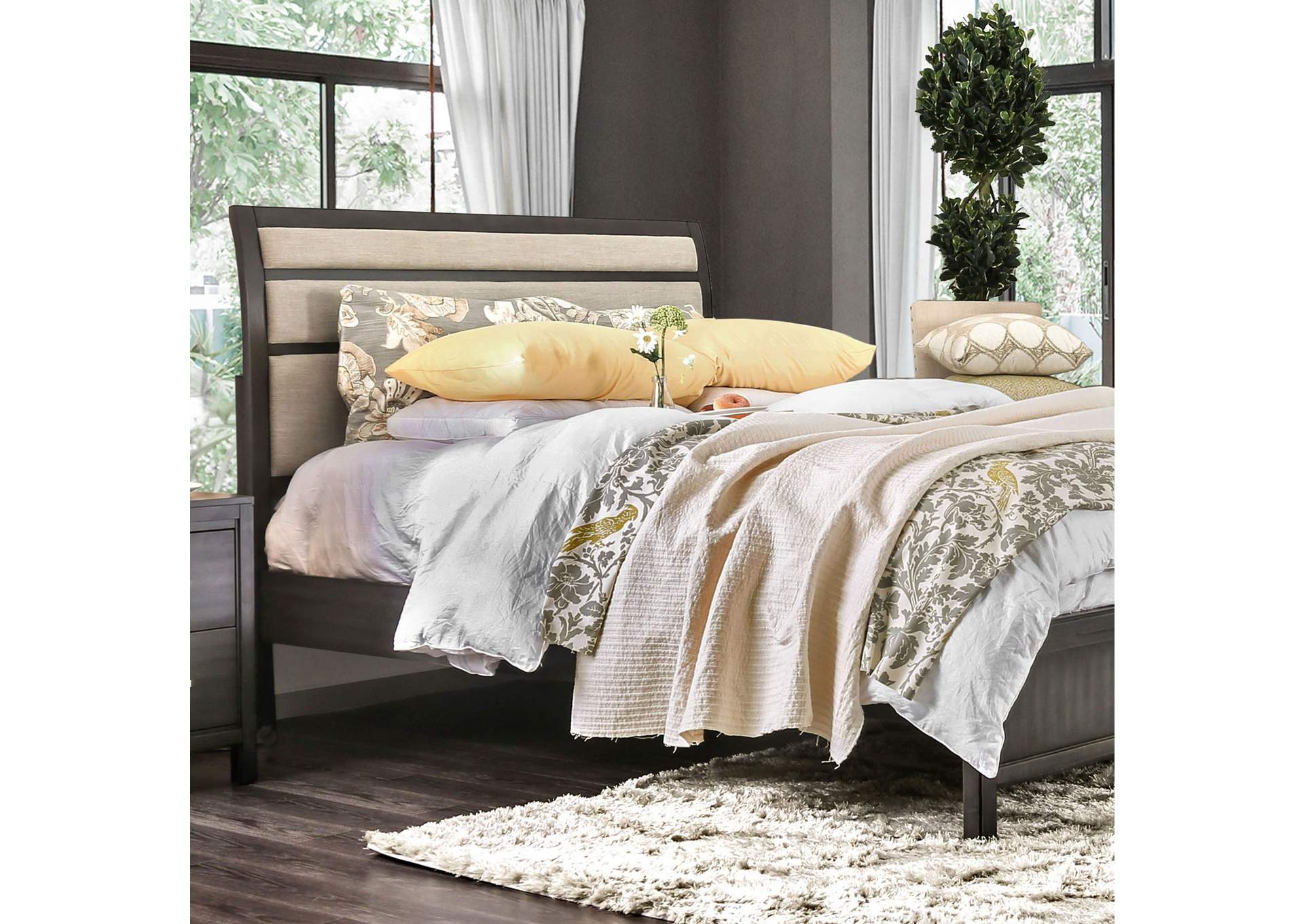 Berenice Gray Eastern King Bed,Furniture of America TX
