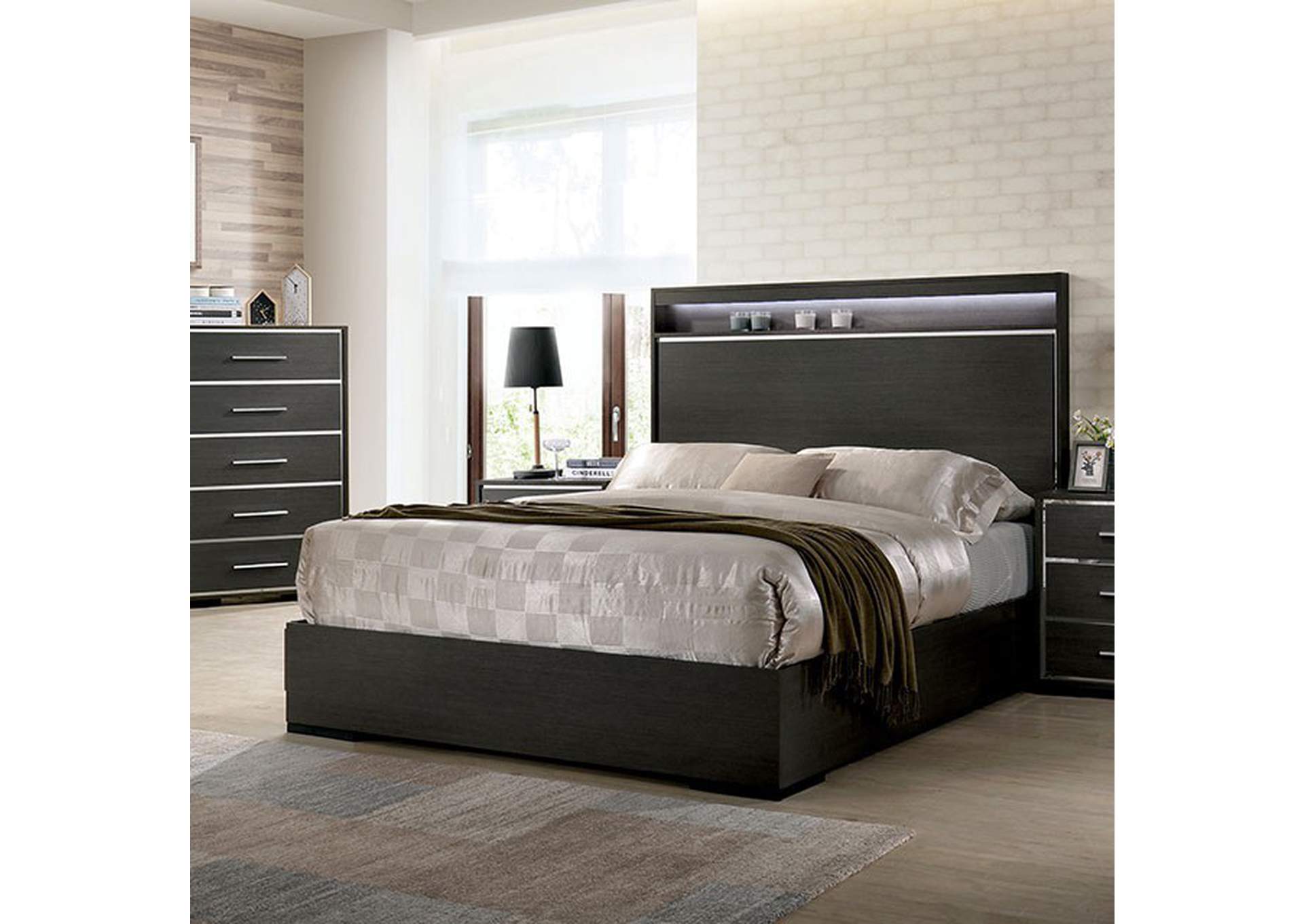 Camryn Warm Gray Eastern King Bed,Furniture of America
