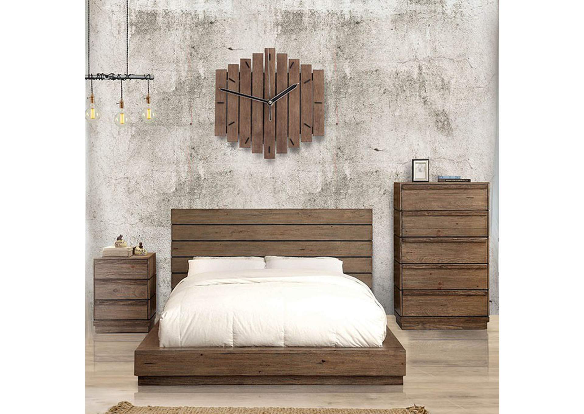 Coimbra Rustic Natural Tone Queen Bed,Furniture of America