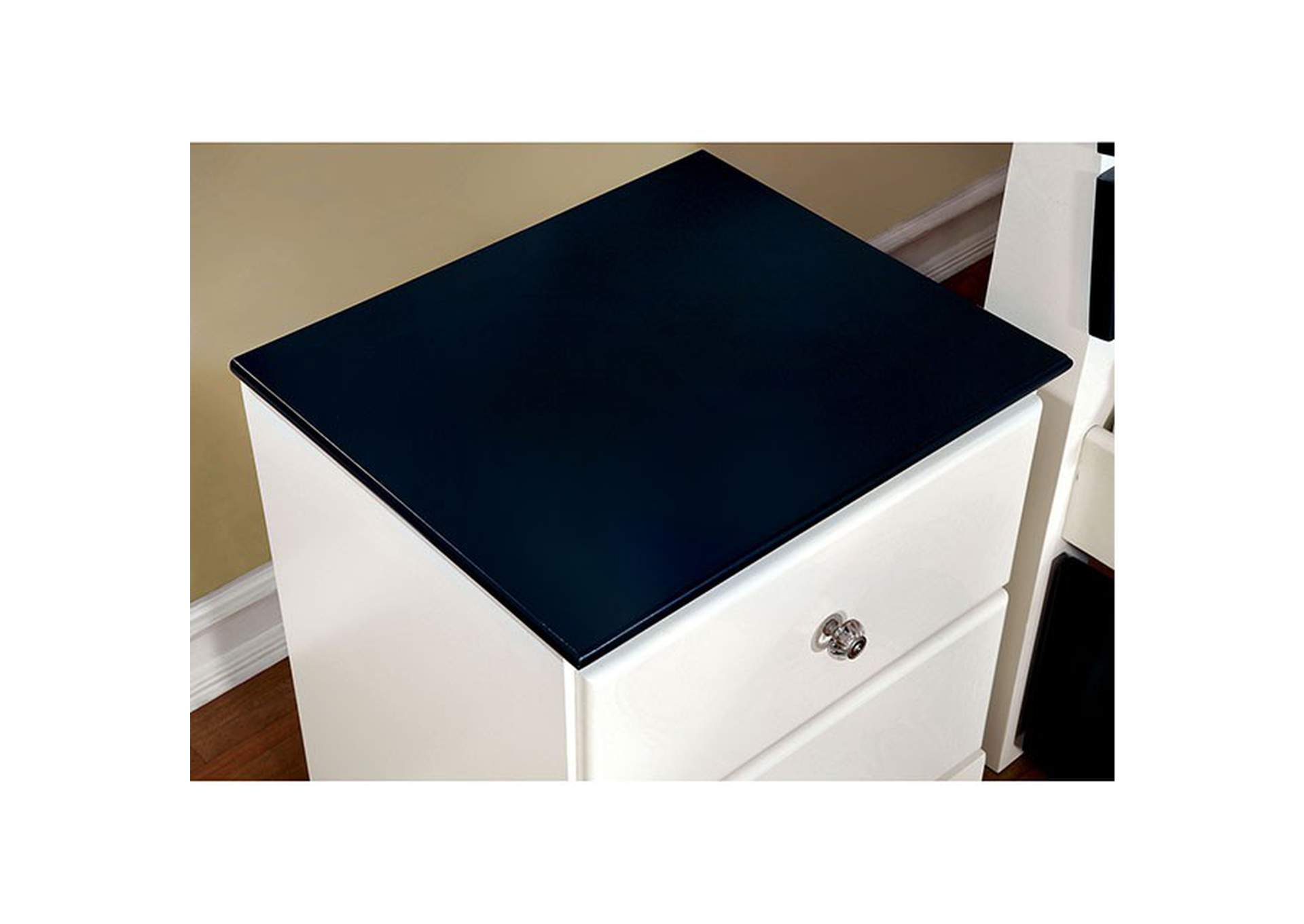 Kimmel Blue White Nightstand Home Gallery Furniture Store Philadelphia Pa