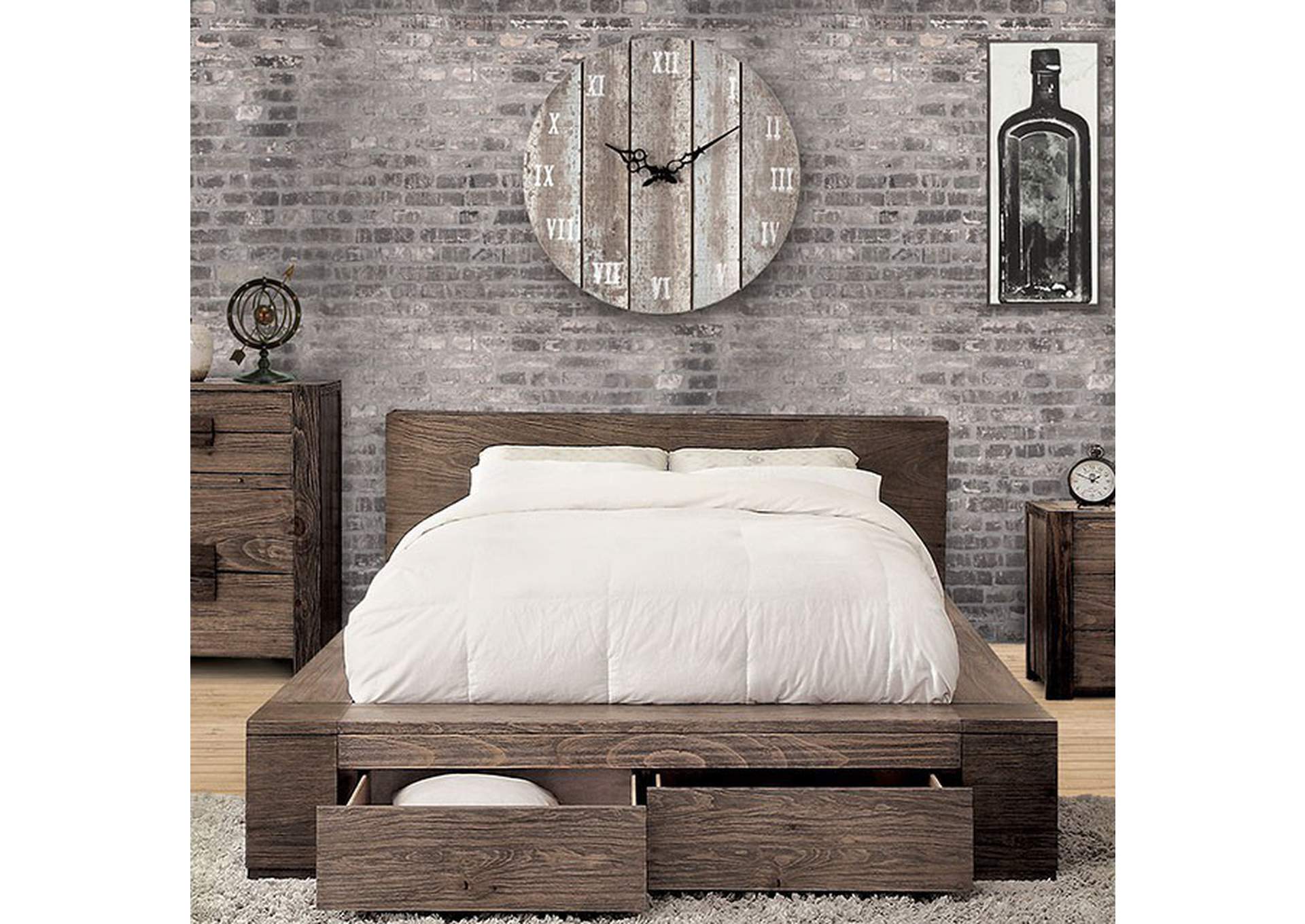 Janeiro Rustic Natural Tone Queen Bed,Furniture of America