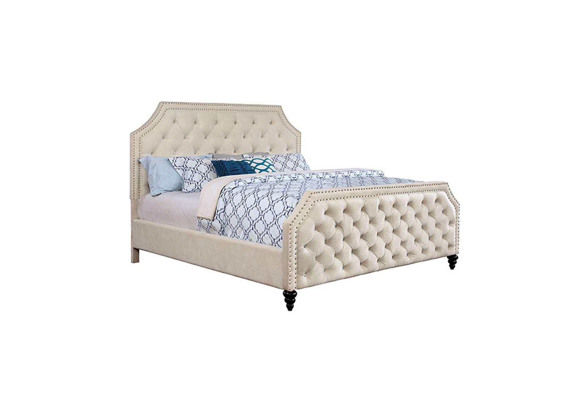 Claudine Beige Queen Bed,Furniture of America