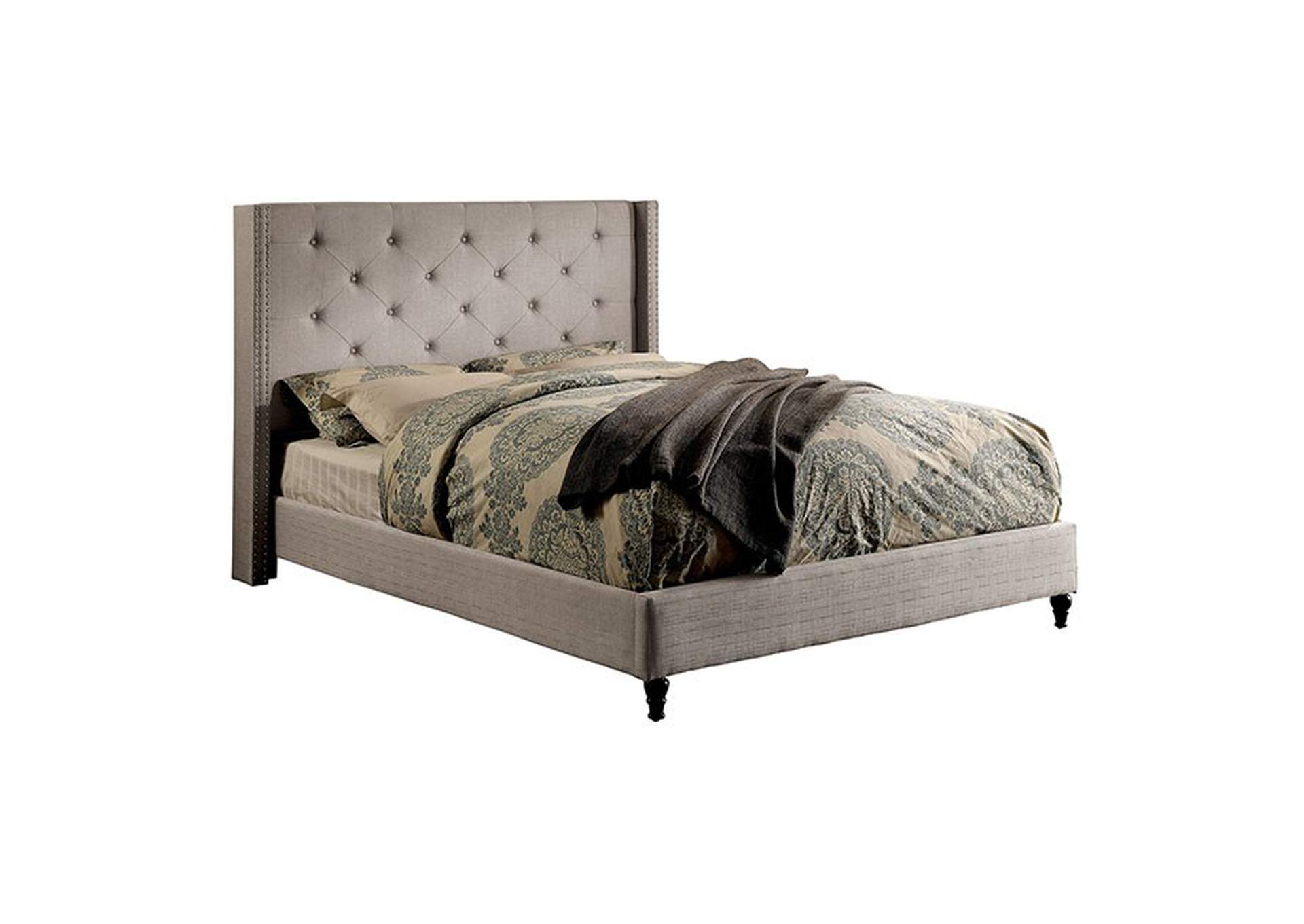 Anabelle Warm Gray Eastern King Bed,Furniture of America