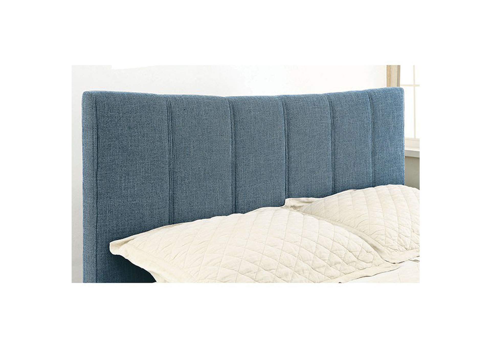 Ennis Queen Bed, Dark Blue,Furniture of America