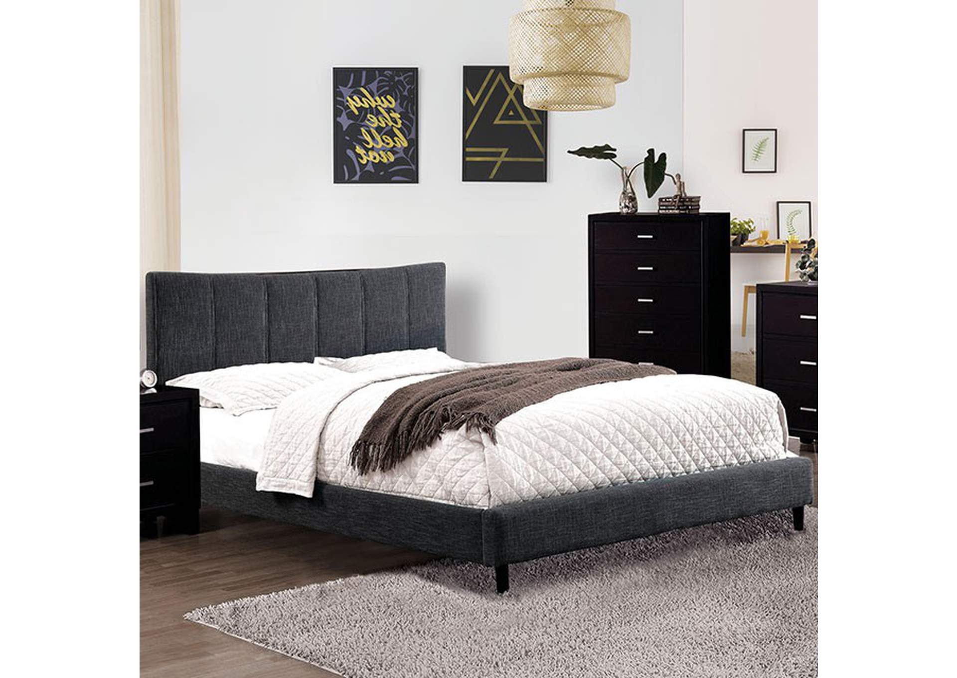 Ennis Full Bed, Dark Gray,Furniture of America