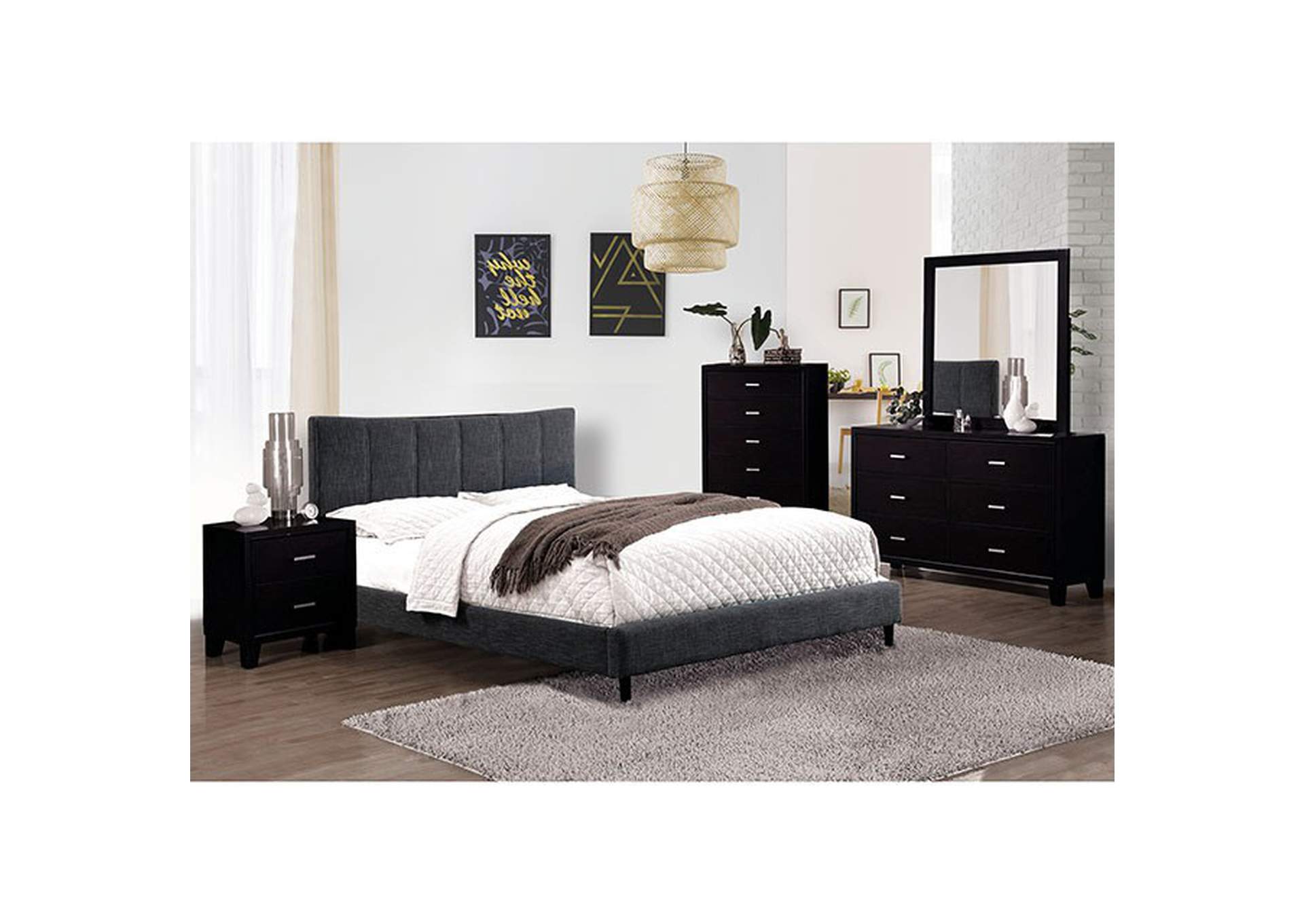 Ennis Twin Bed, Dark Gray,Furniture of America