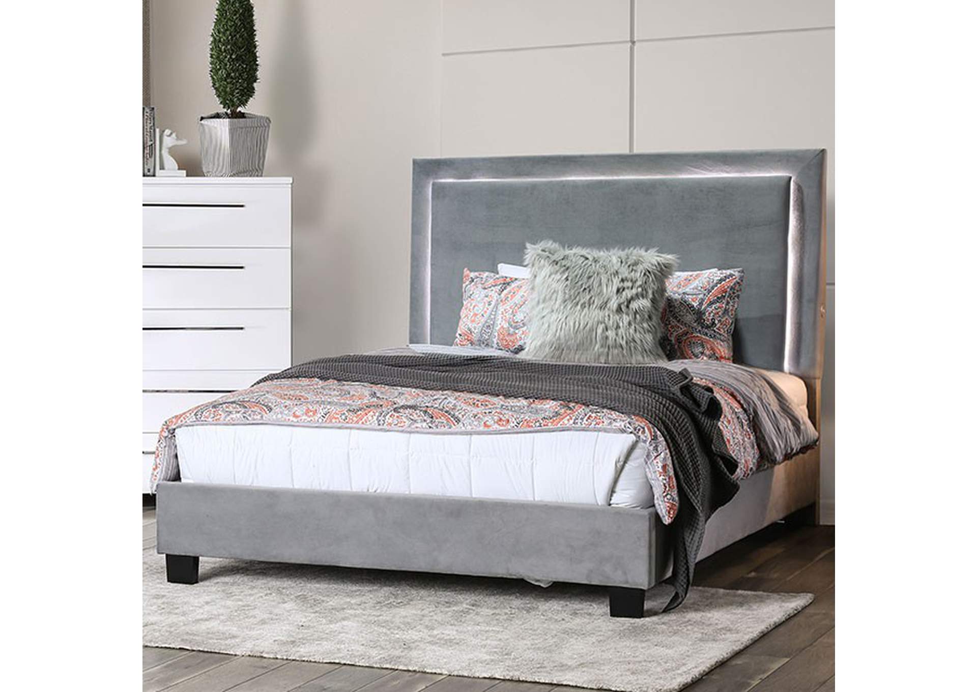 Erglow Full Bed, Gray,Furniture of America