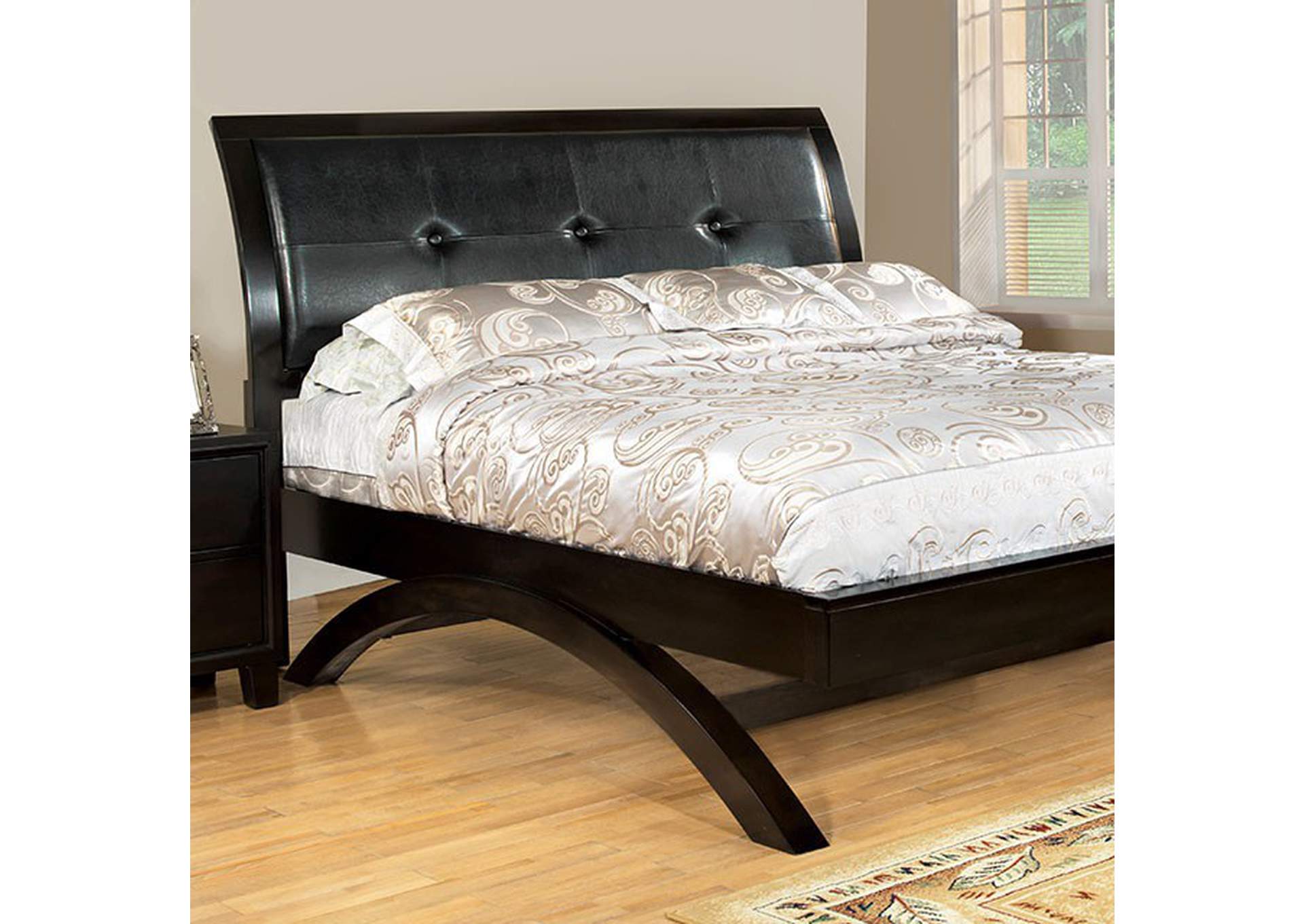 Delano Espresso Full Sleigh/Platform Bed,Furniture of America