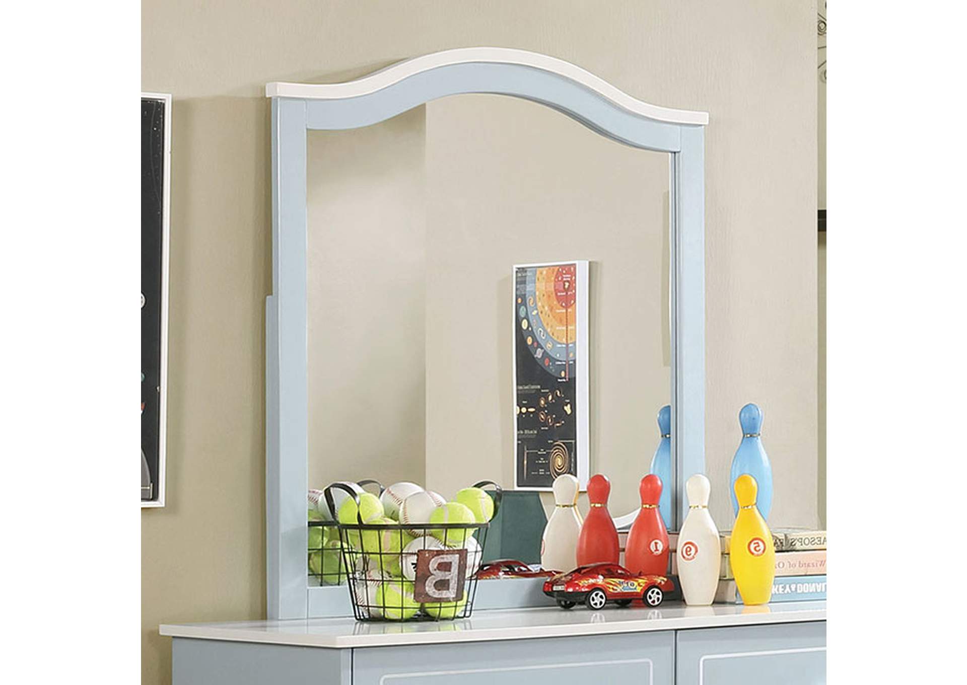 Deana Blue & White Mirror,Furniture of America