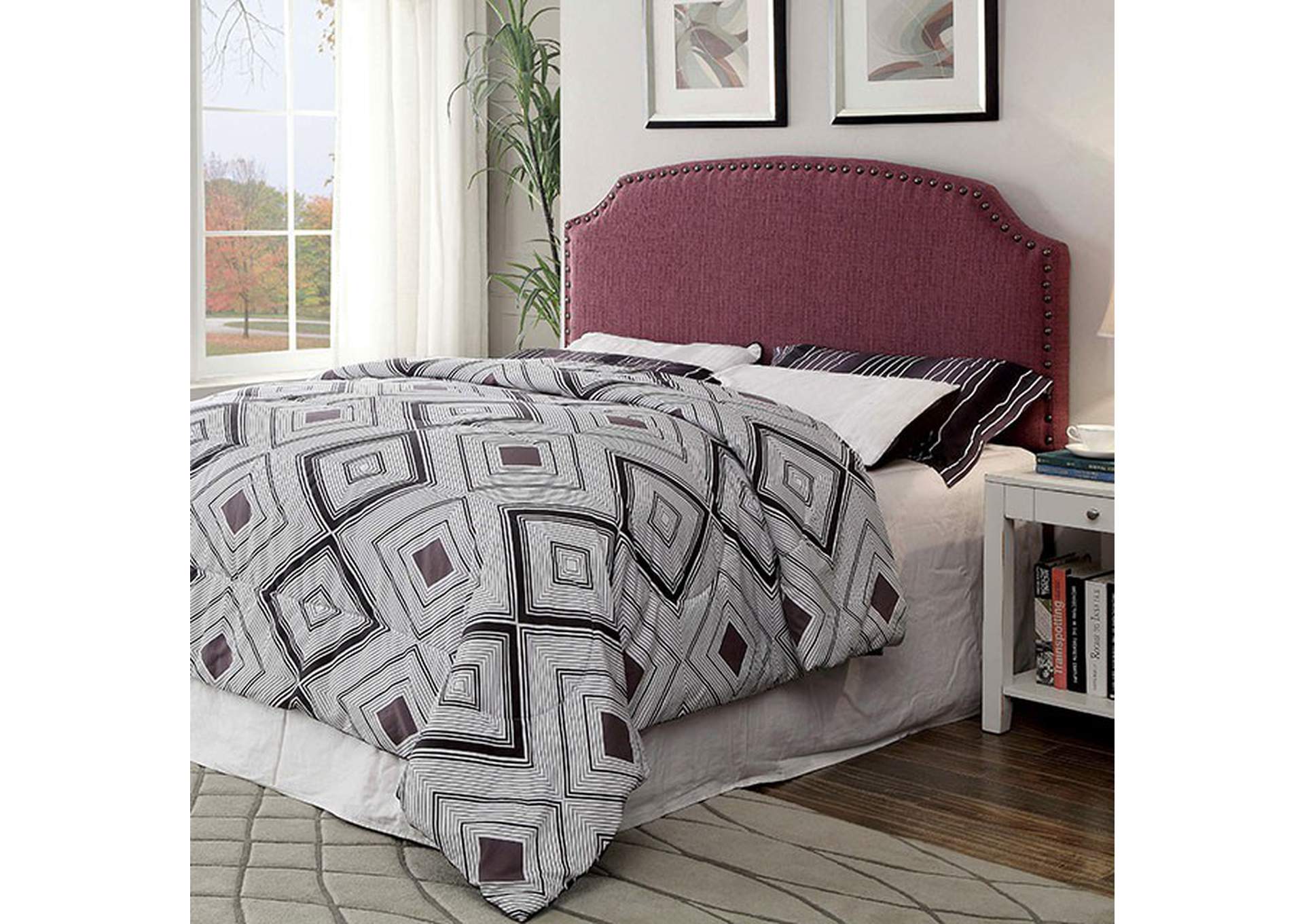 Hasselt Purple King Upholstered Headboard Sweet Home Furniture By Niposul