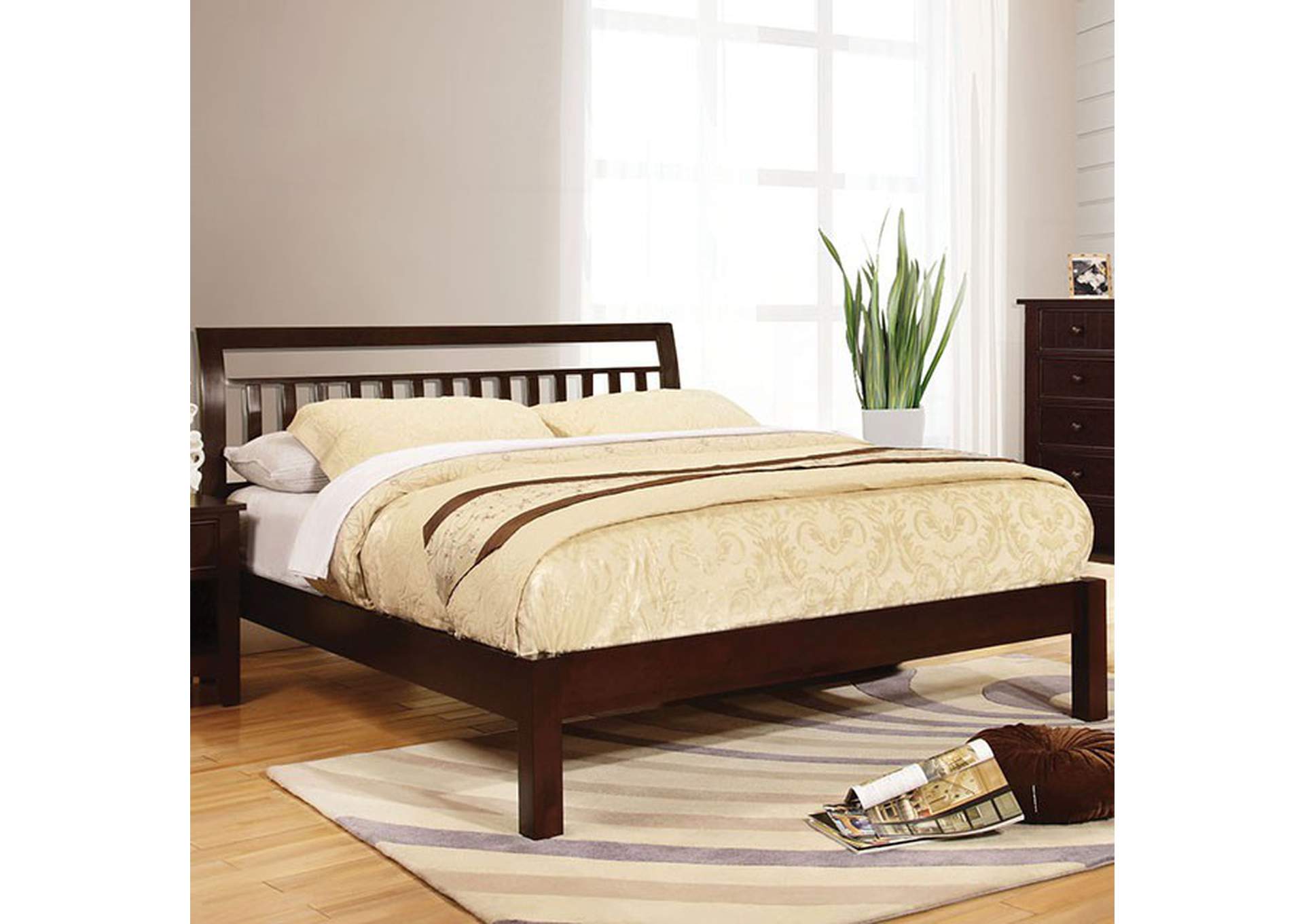 Corry Dark Walnut Queen Bed,Furniture of America
