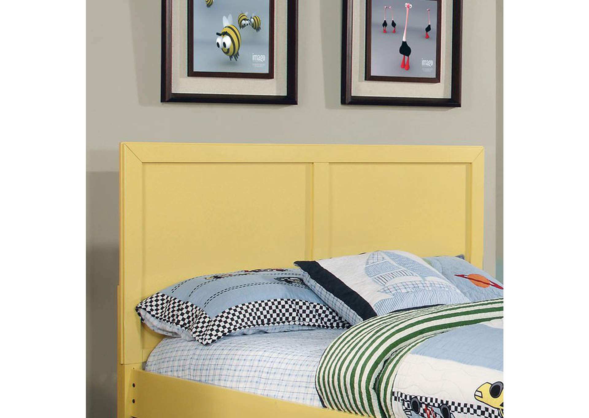Prismo Yellow Twin Headboard Plush Home Furniture