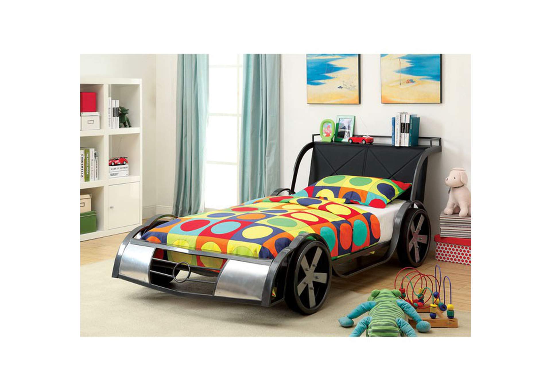 GT Racer Silver Twin Bed,Furniture of America