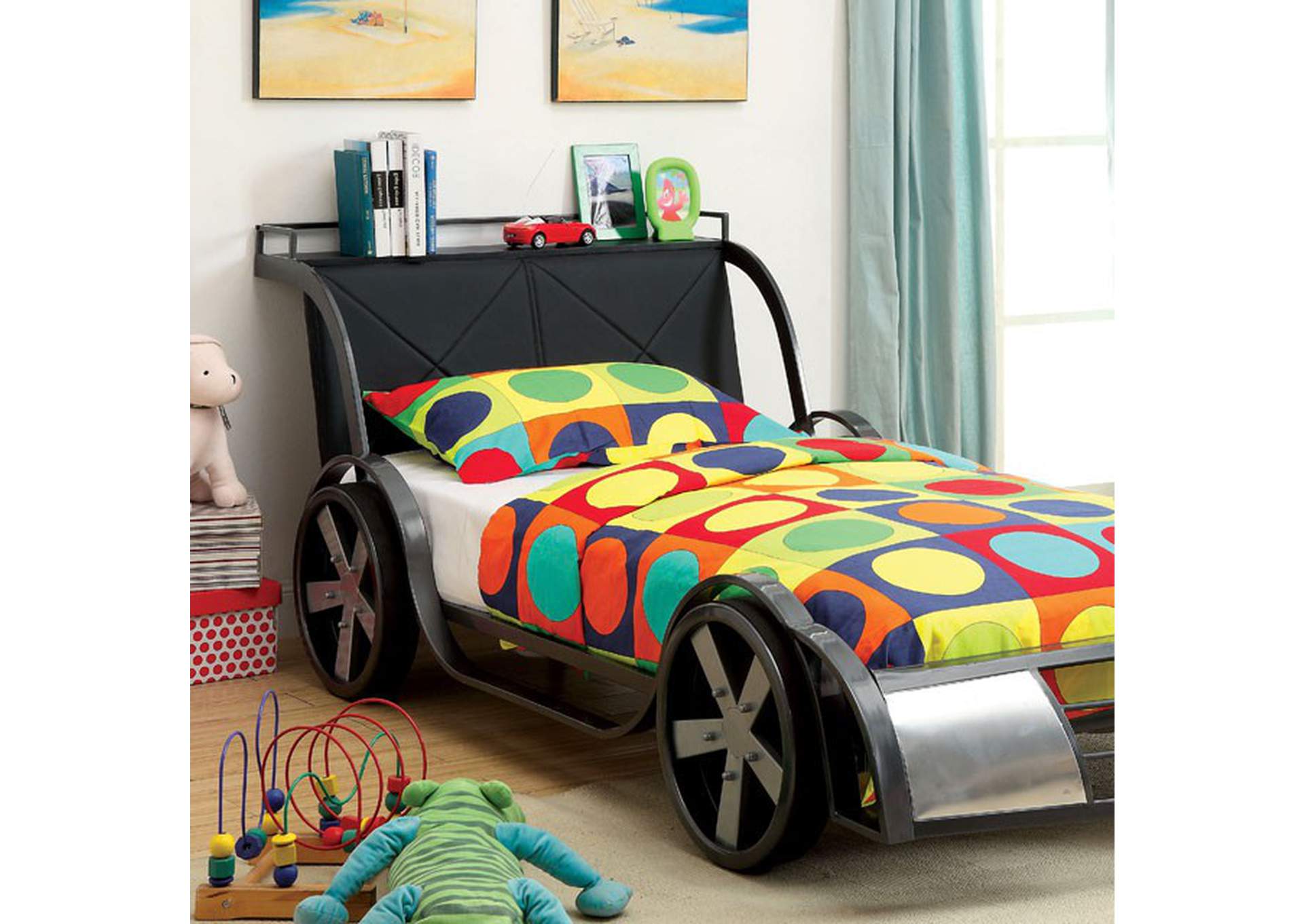 GT Racer Silver Twin Bed,Furniture of America