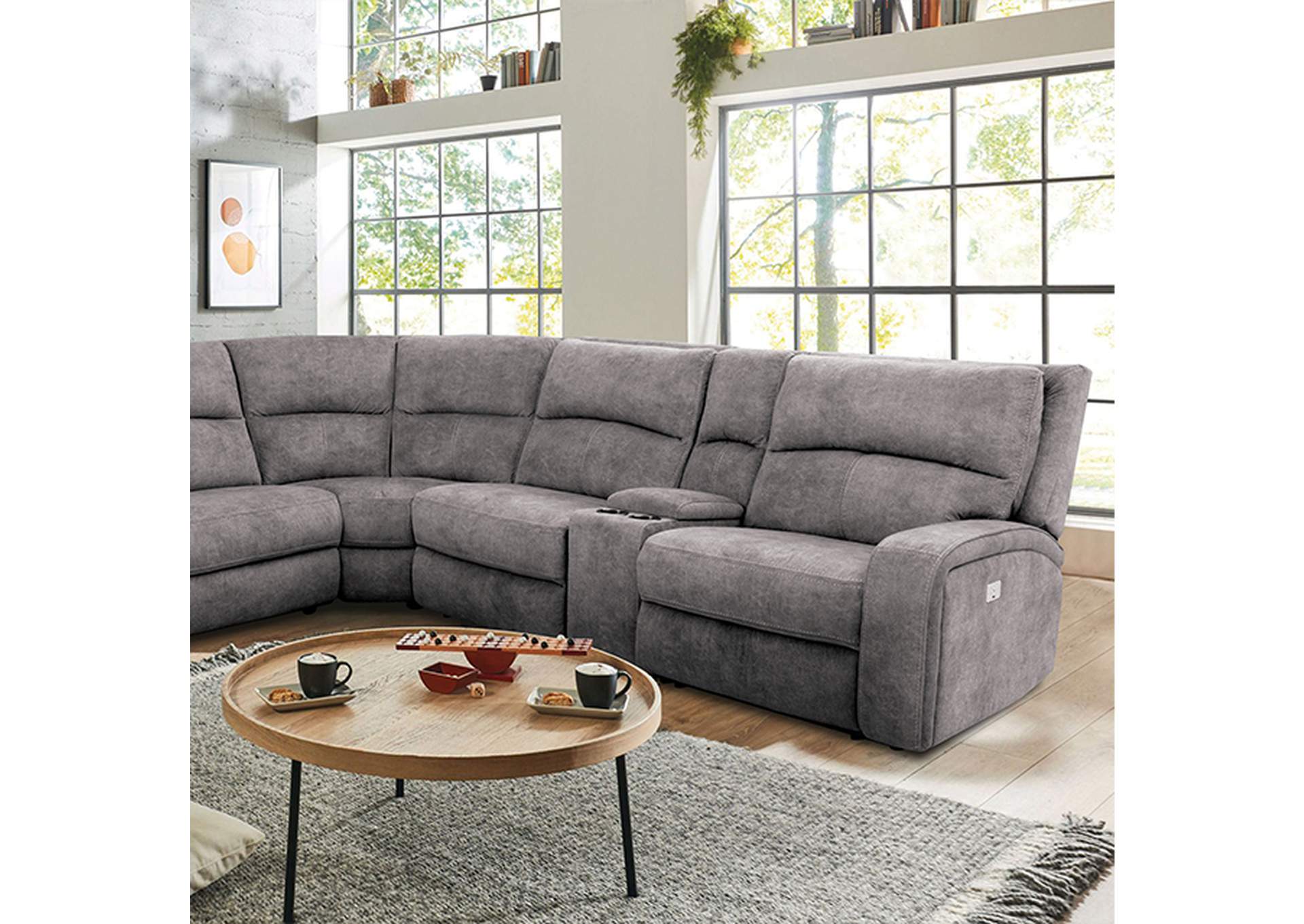 Apostolos Power Sectional,Furniture of America