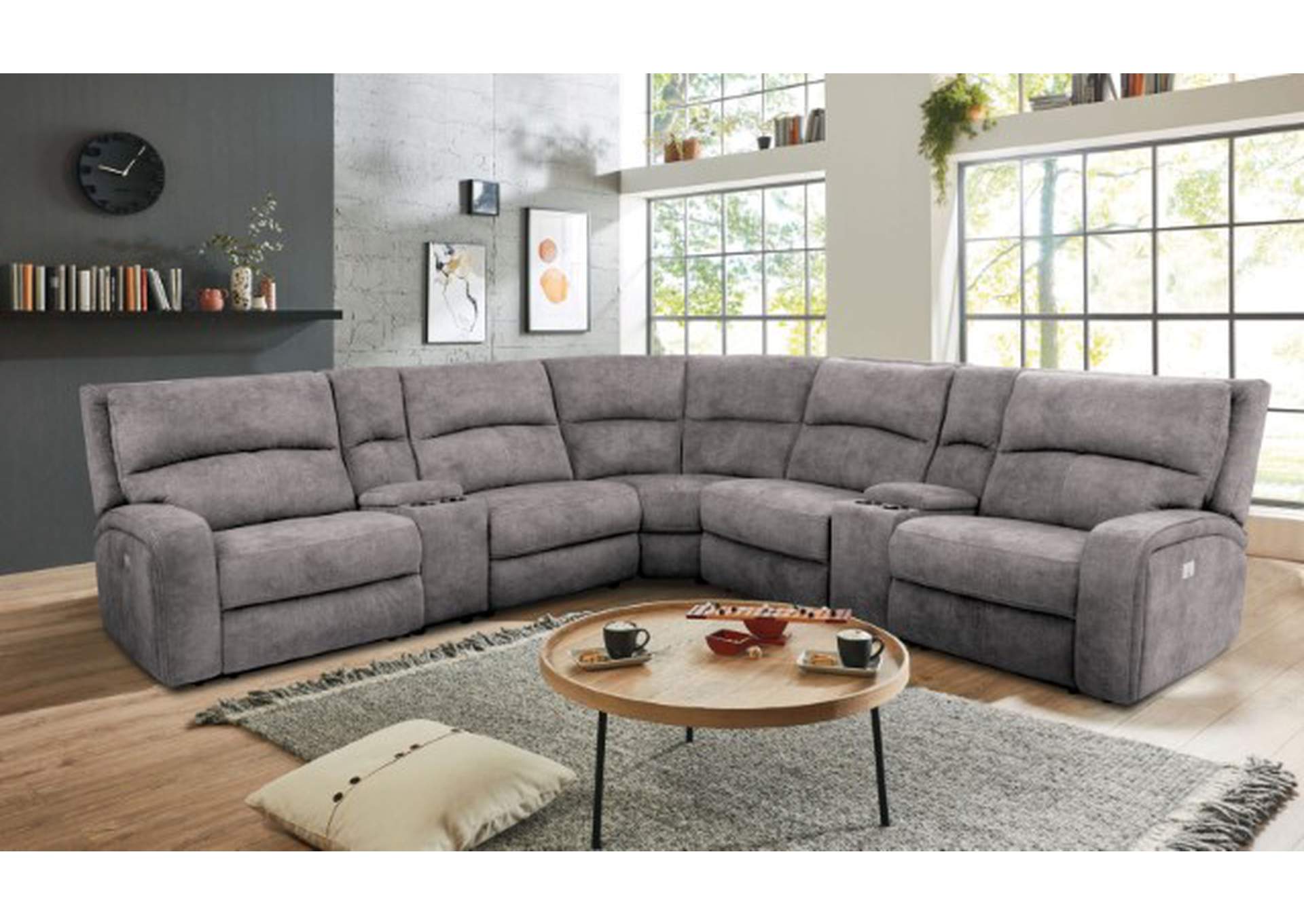 Apostolos Power Sectional,Furniture of America