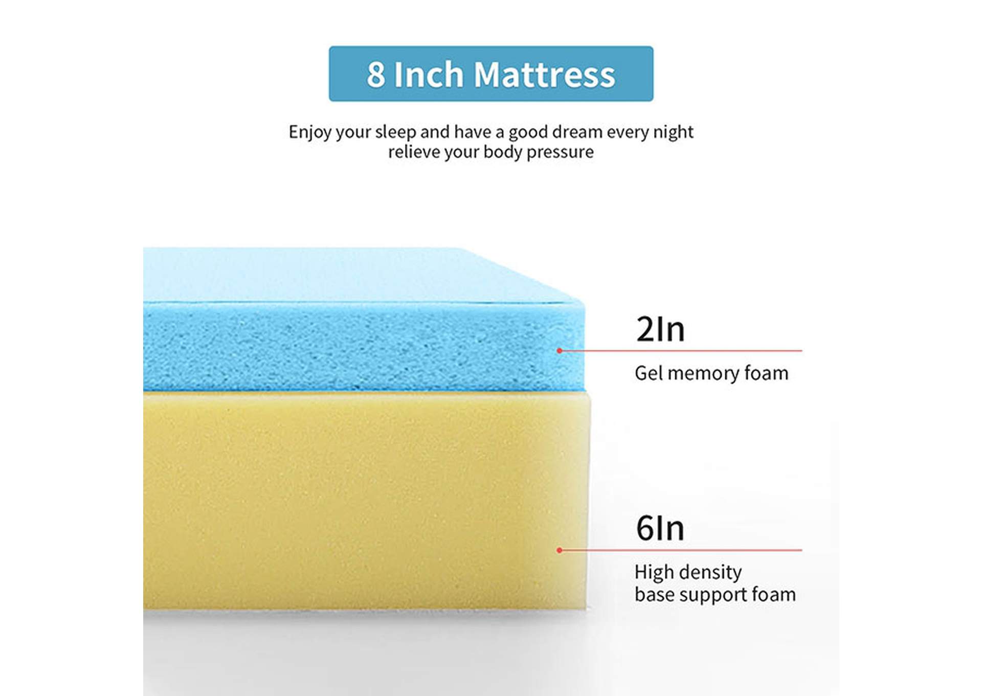 Artemisia 8" Queen Memory Foam Mattress,Furniture of America