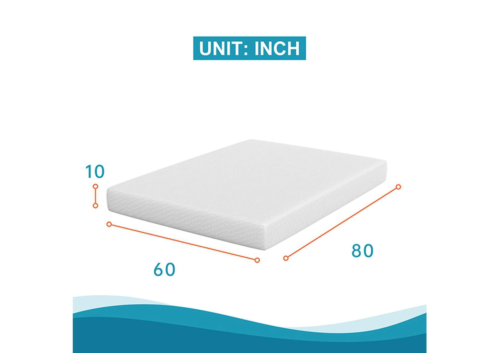 Artemisia 10" Queen Memory Foam Mattress,Furniture of America
