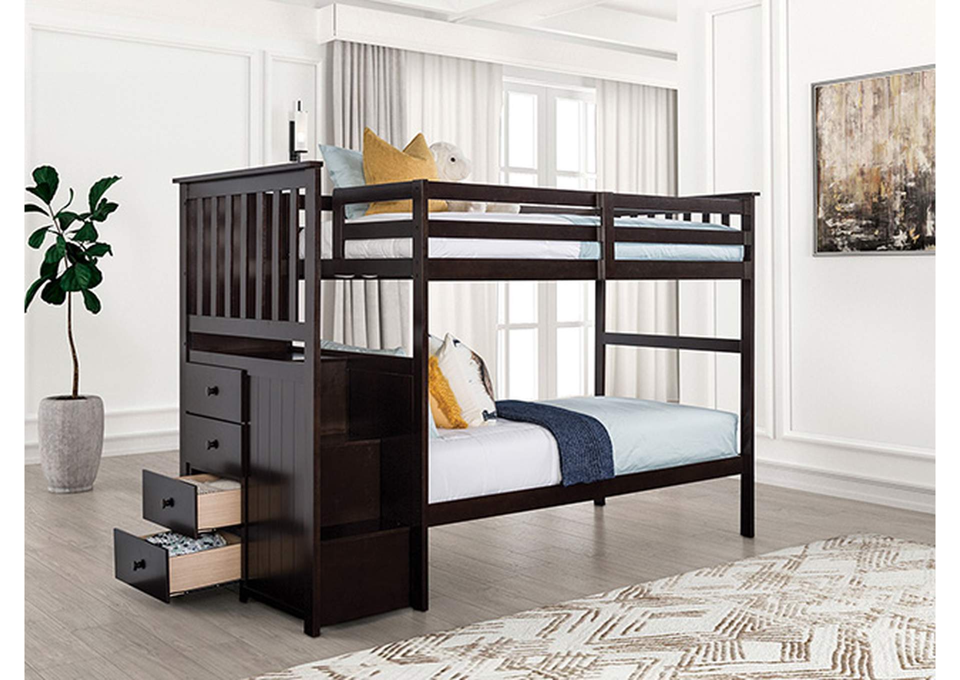 Ontario Twin/Twin Bunk Bed,Furniture of America