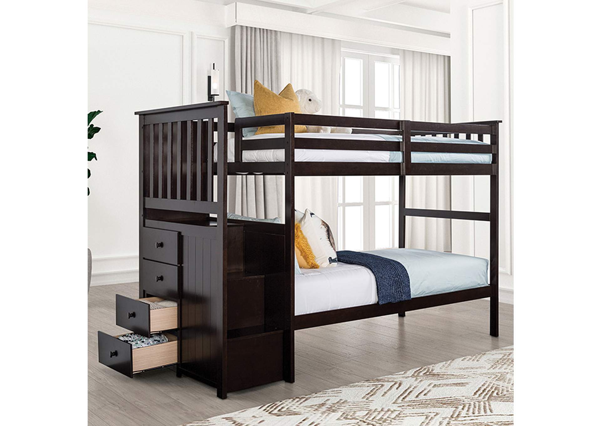 Ontario Twin/Twin Bunk Bed,Furniture of America