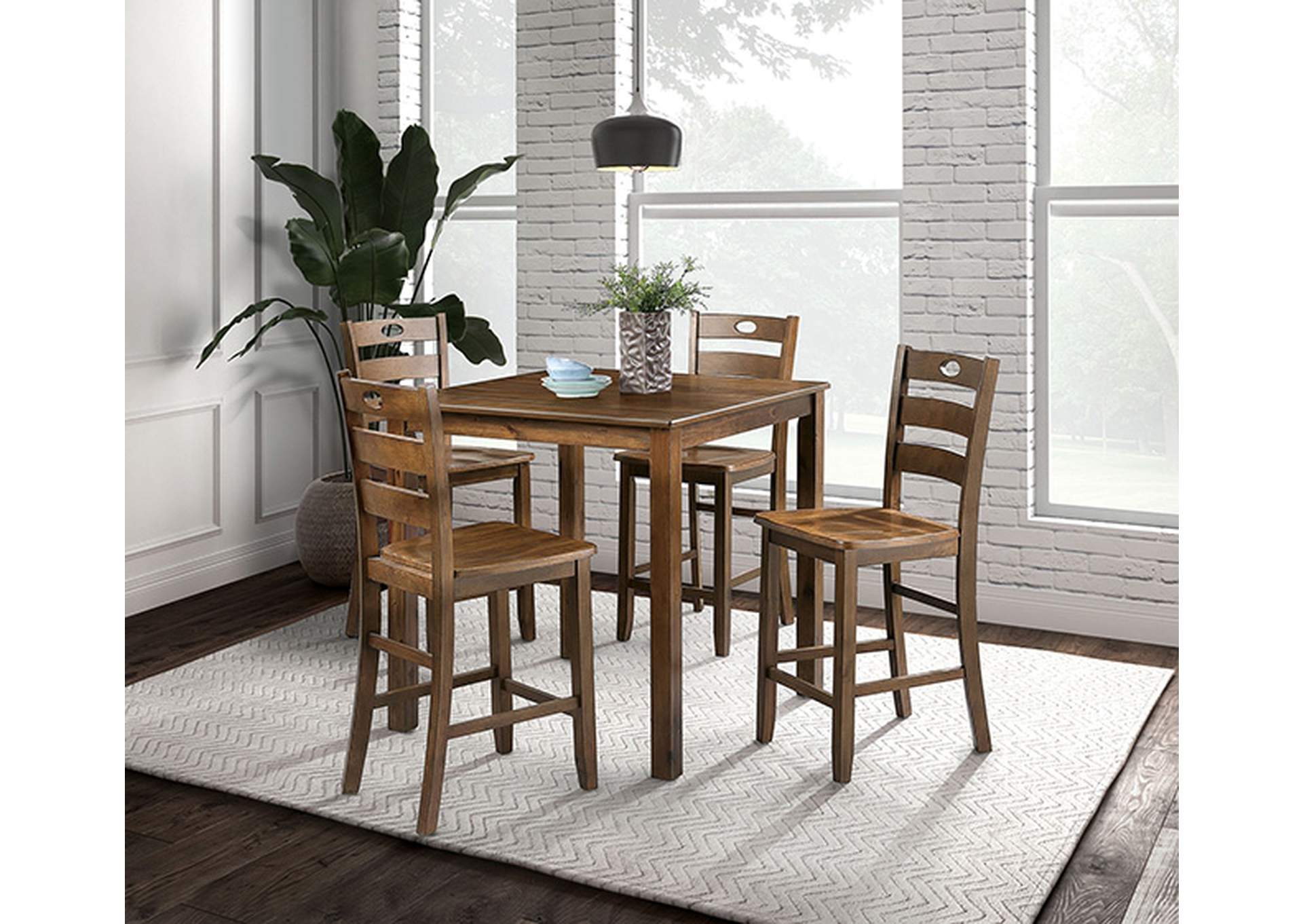 Lubbock 5 Pc. Counter Ht. Table Set,Furniture of America