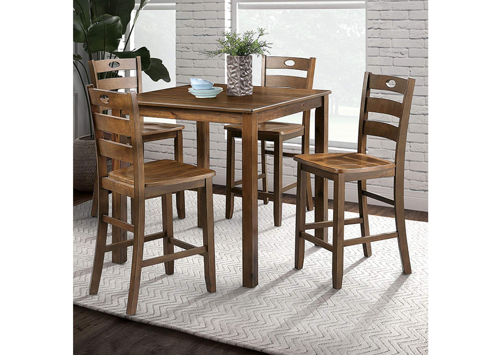 Lubbock 5 Pc. Counter Ht. Table Set,Furniture of America