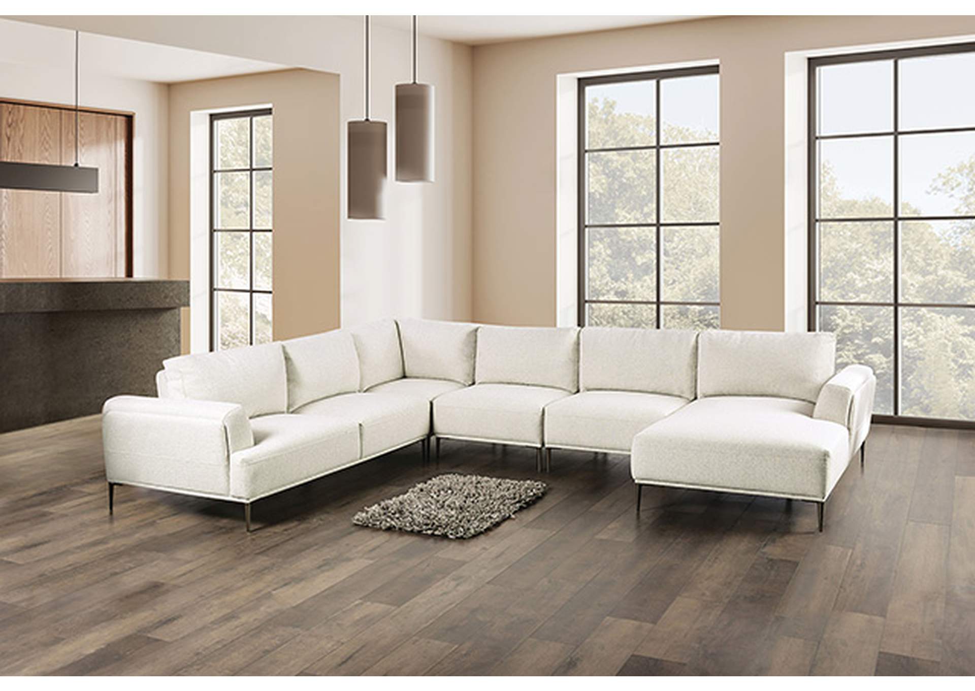 Gladbach J-Shaped Sectional,Furniture of America
