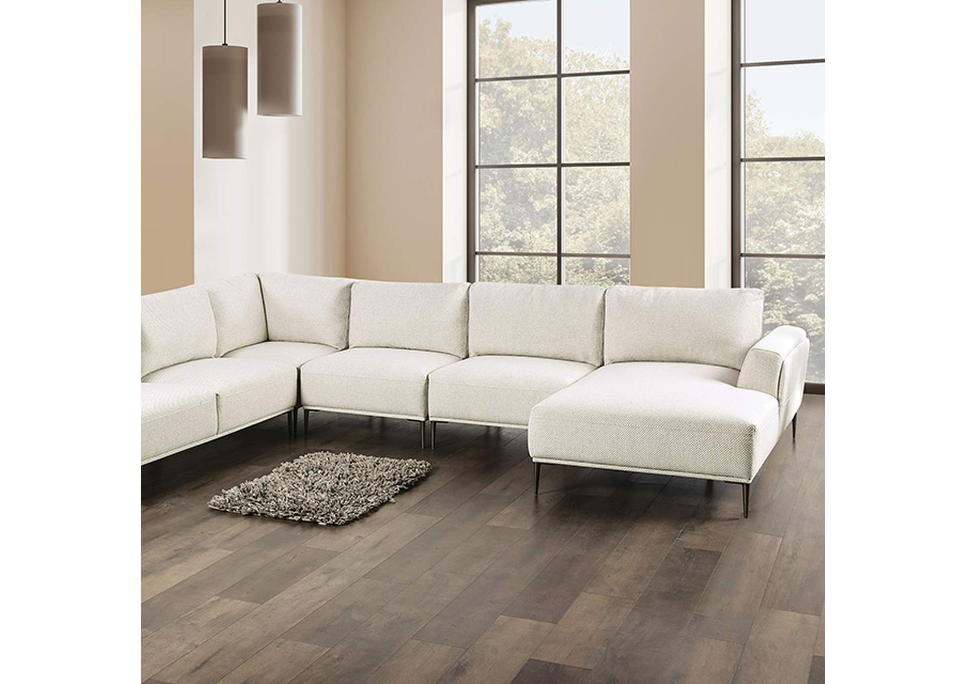 Gladbach J-Shaped Sectional,Furniture of America