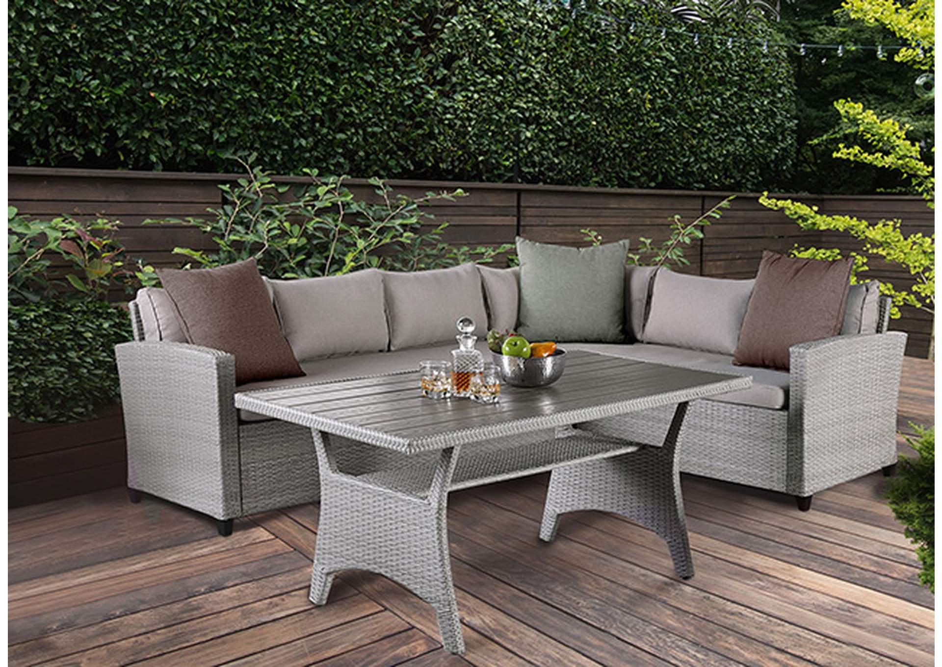 Shonda 3 PC. Patio Dining Set,Furniture of America