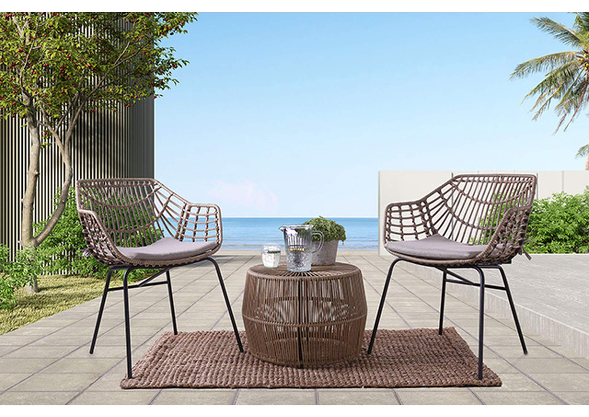 Livana 3 PC. Patio Conversation Set,Furniture of America